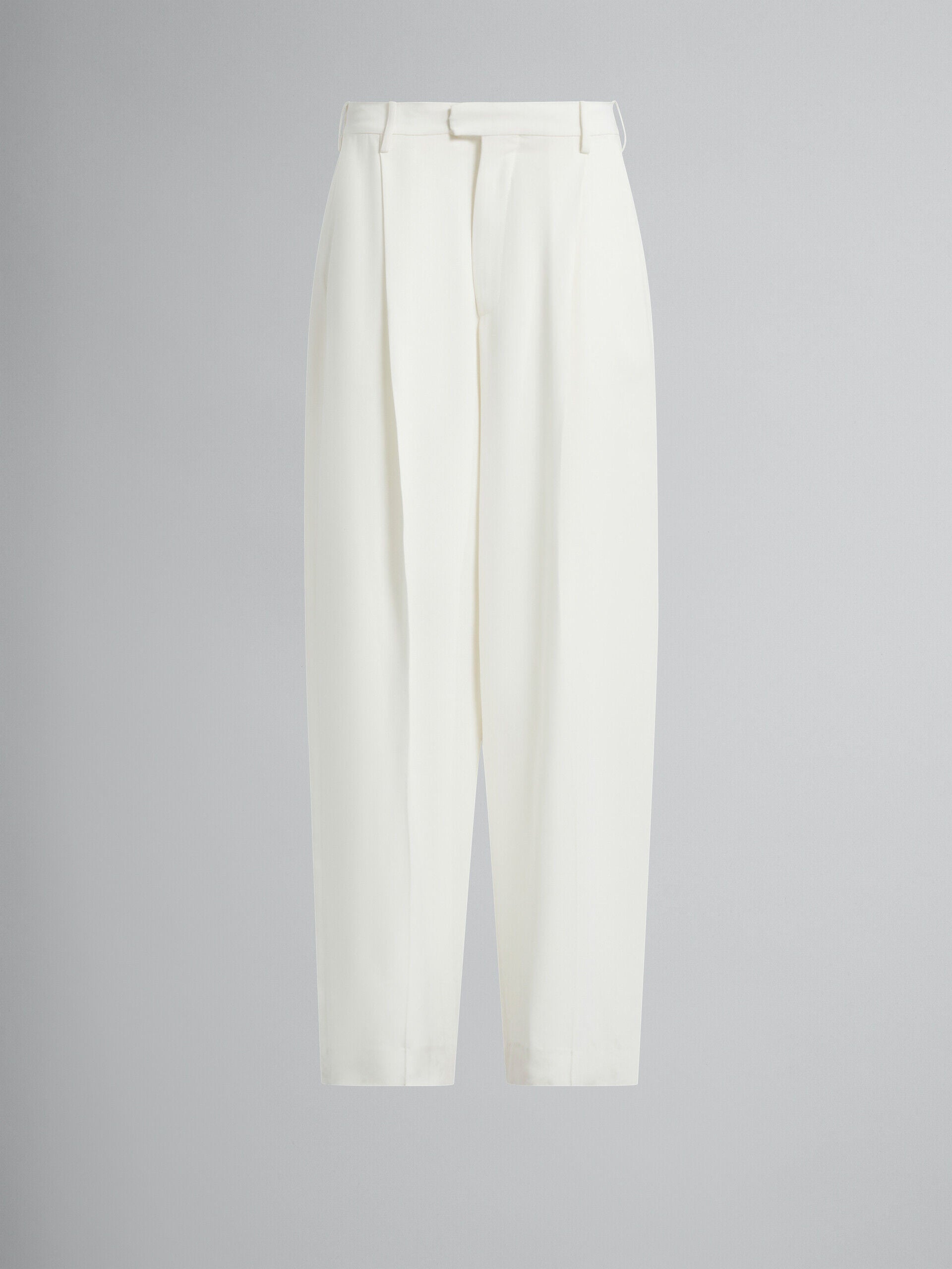 MARNI WOMEN'S WHITE PLEATED LOOSE-FIT TROUSERS