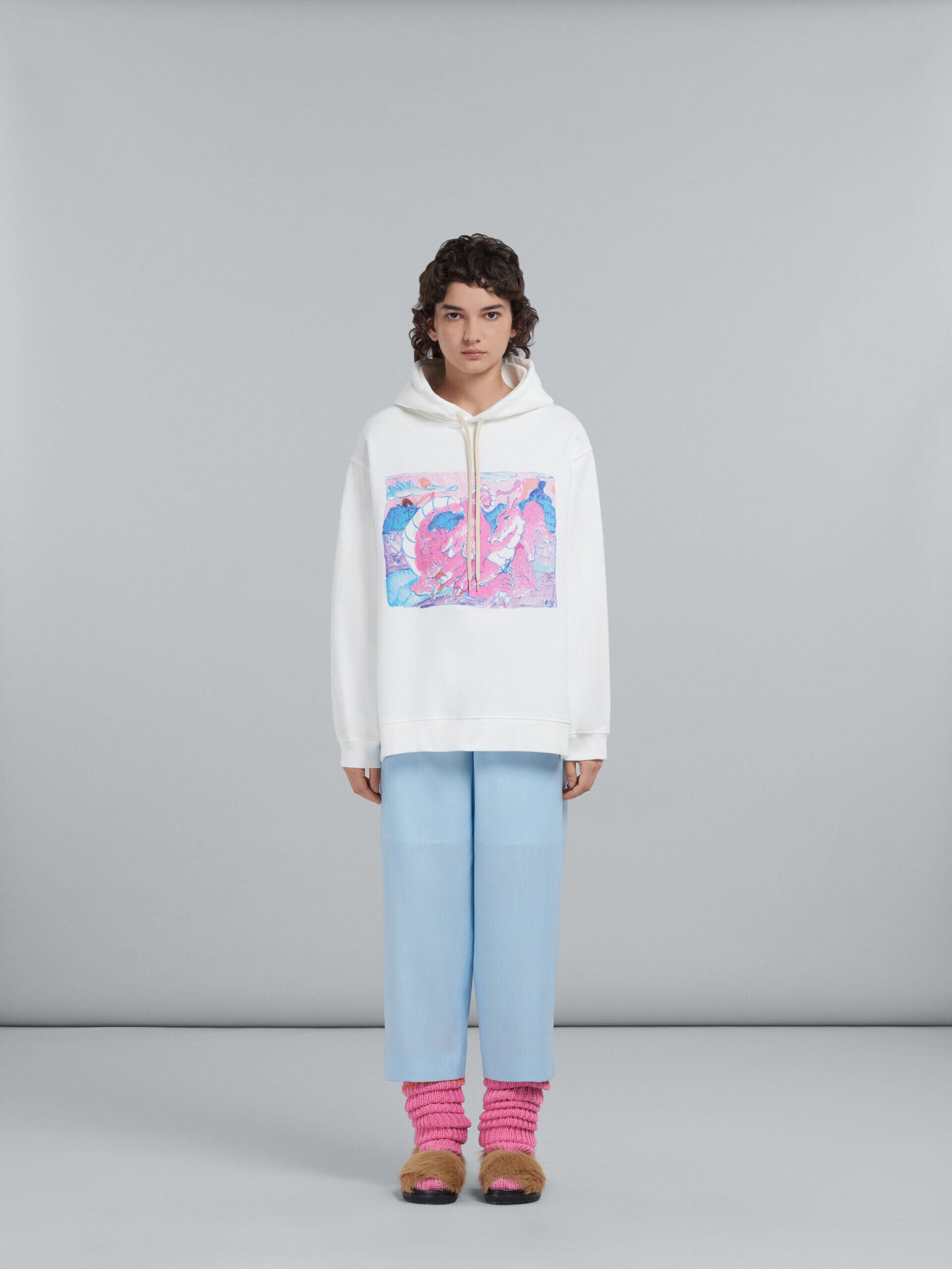 MARNI WOMEN'S LIGHT BLUE WIDE-LEG TROUSERS