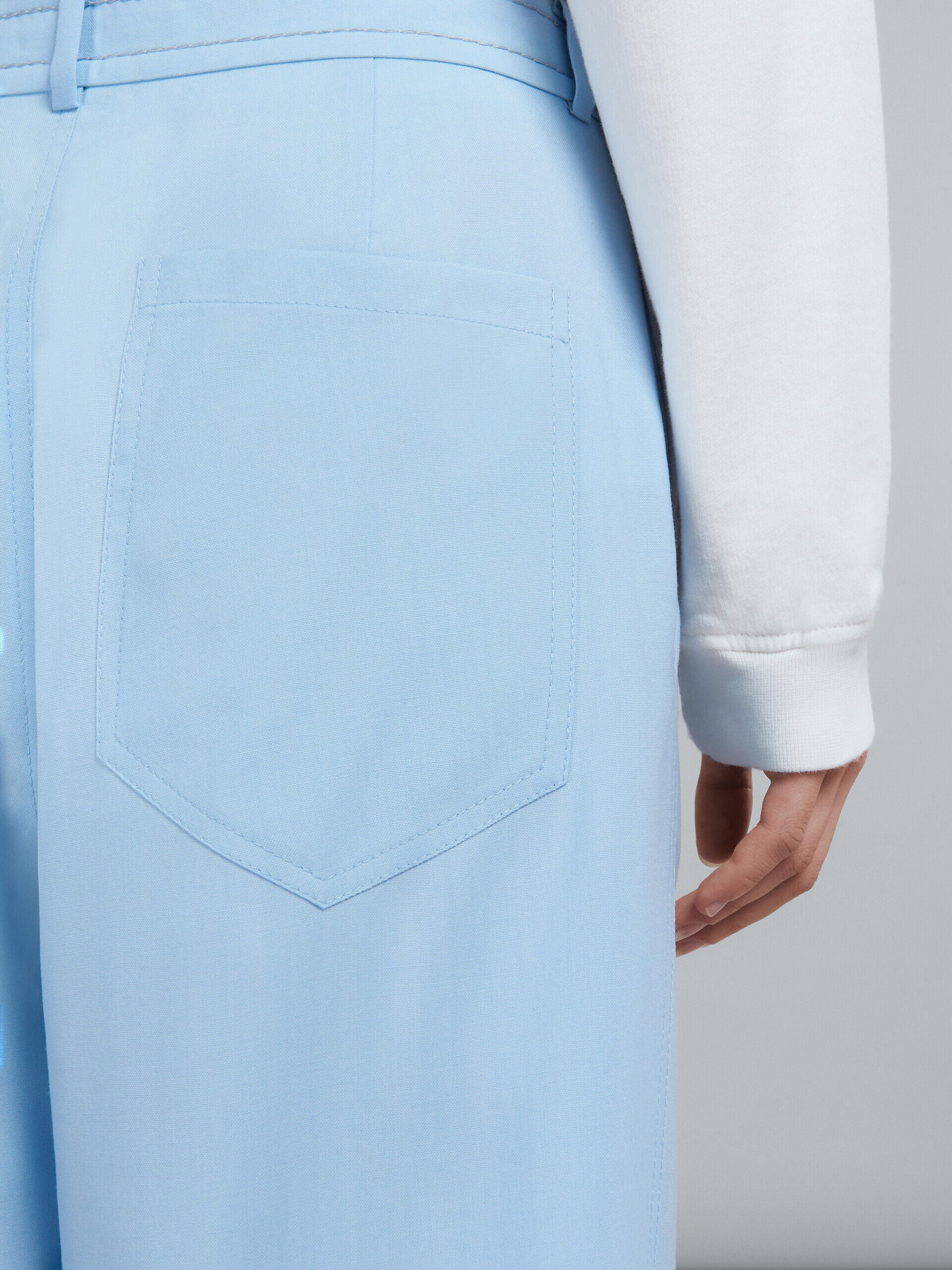 MARNI WOMEN'S LIGHT BLUE WIDE-LEG TROUSERS