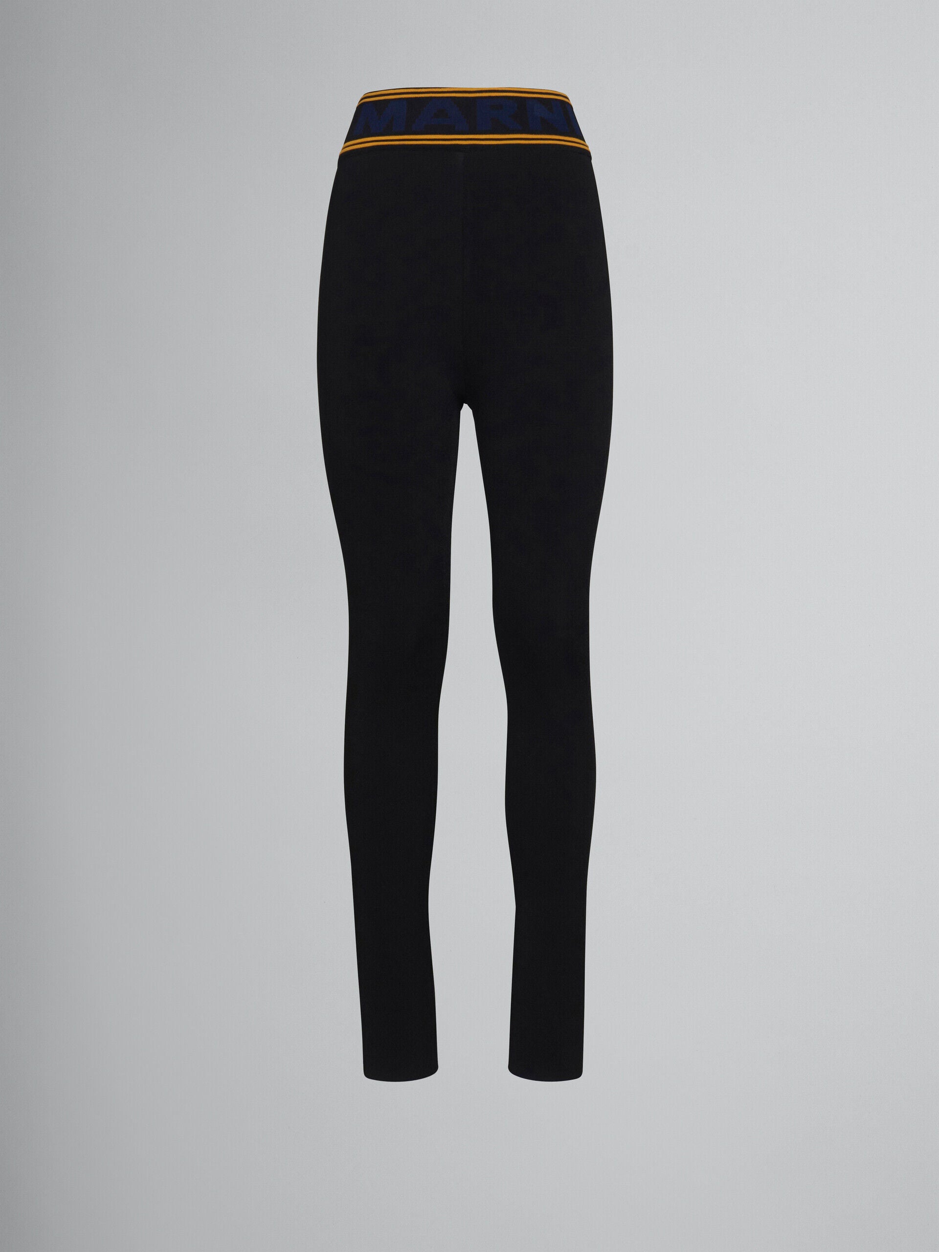 MARNI WOMEN'S BLACK LOGO WAISTBAND PANTS