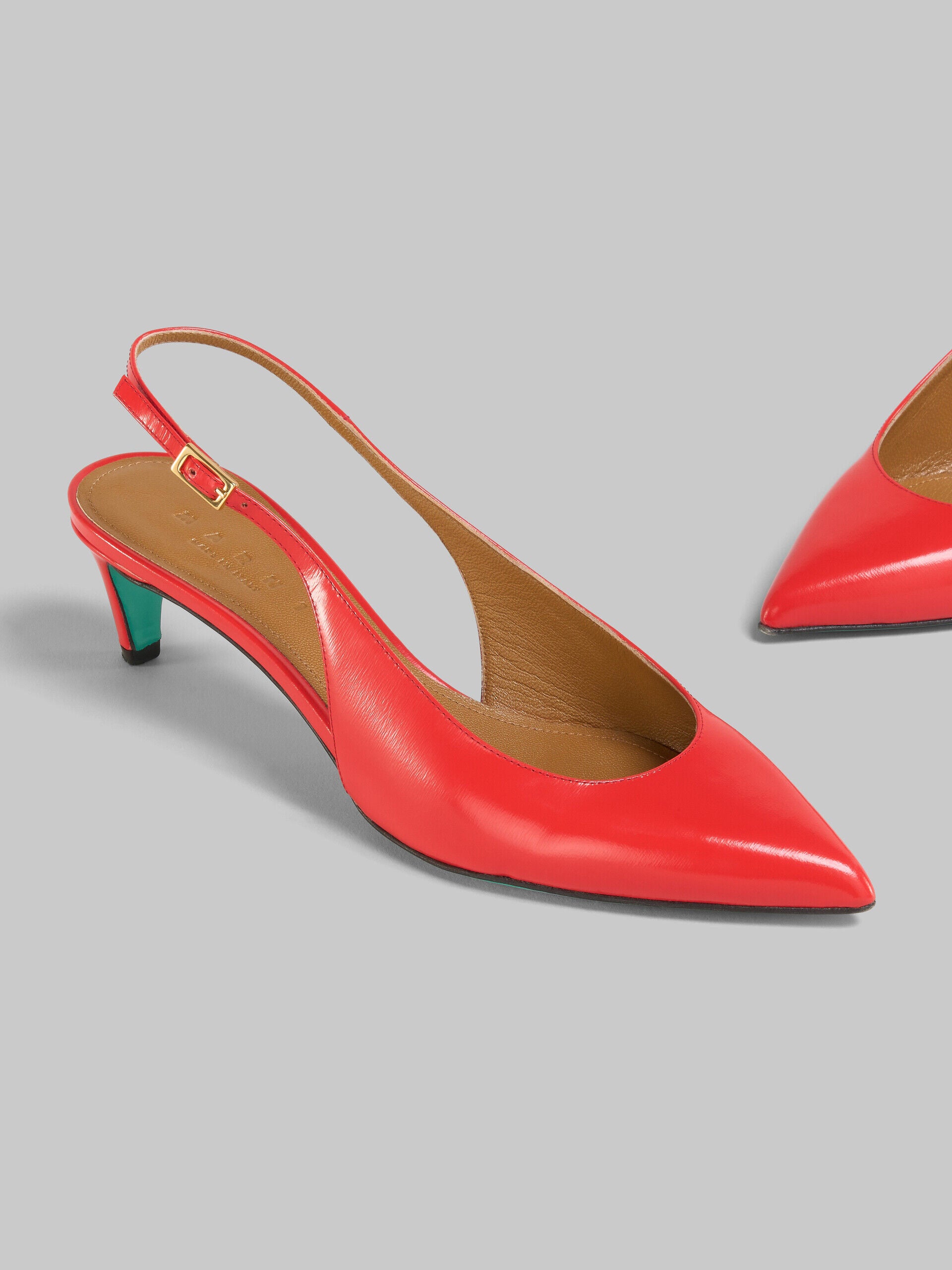 MARNI WOMEN'S RED LEATHER SLINGBACK SHOES