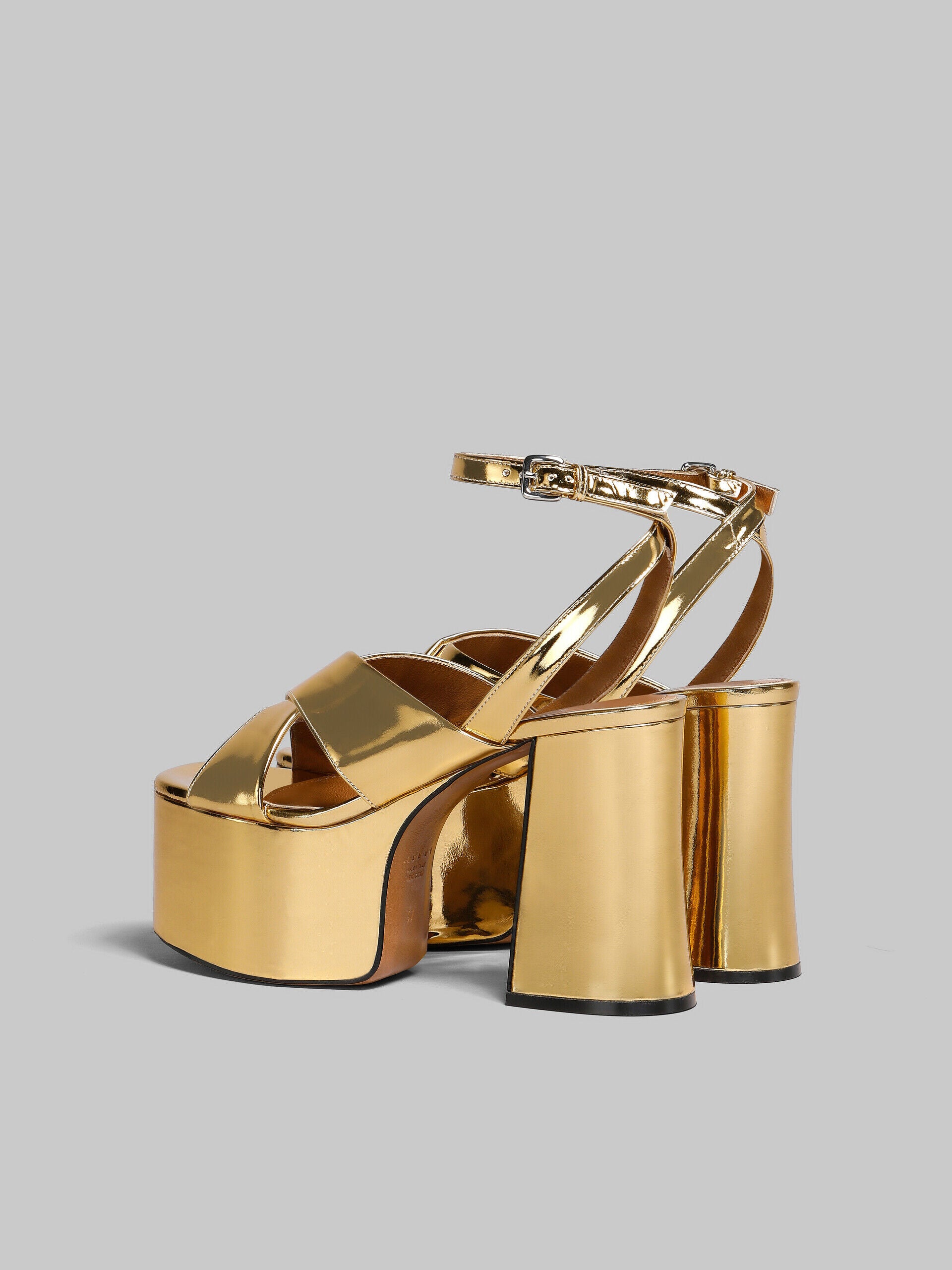 MARNI WOMEN'S GOLD PLATFORM HIGHHEEL SANDALS