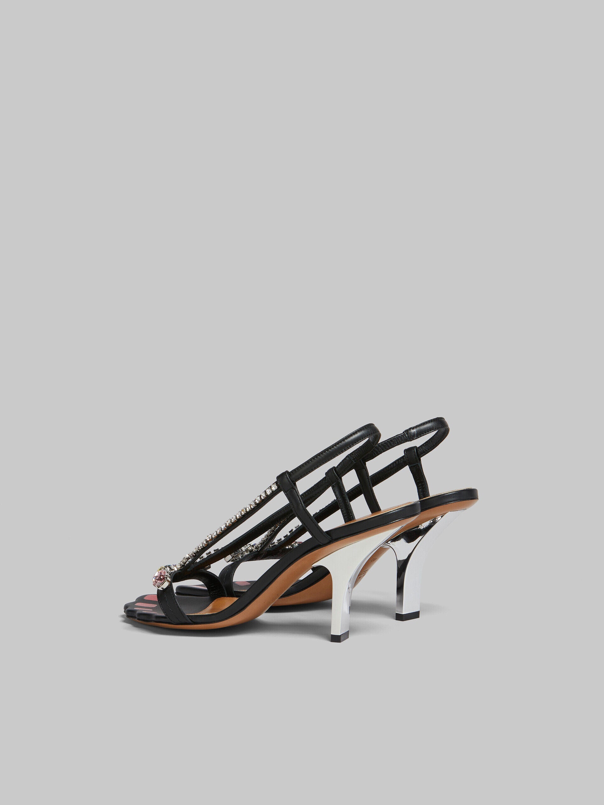 MARNI WOMEN'S BLACK JEWELED SLINGBACK HEELS