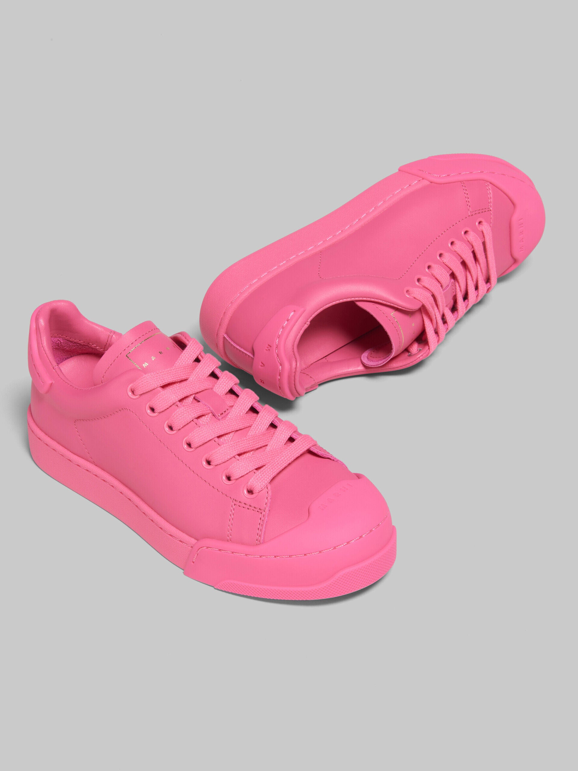 MARNI WOMEN'S BRIGHT PINK LEATHER SNEAKERS