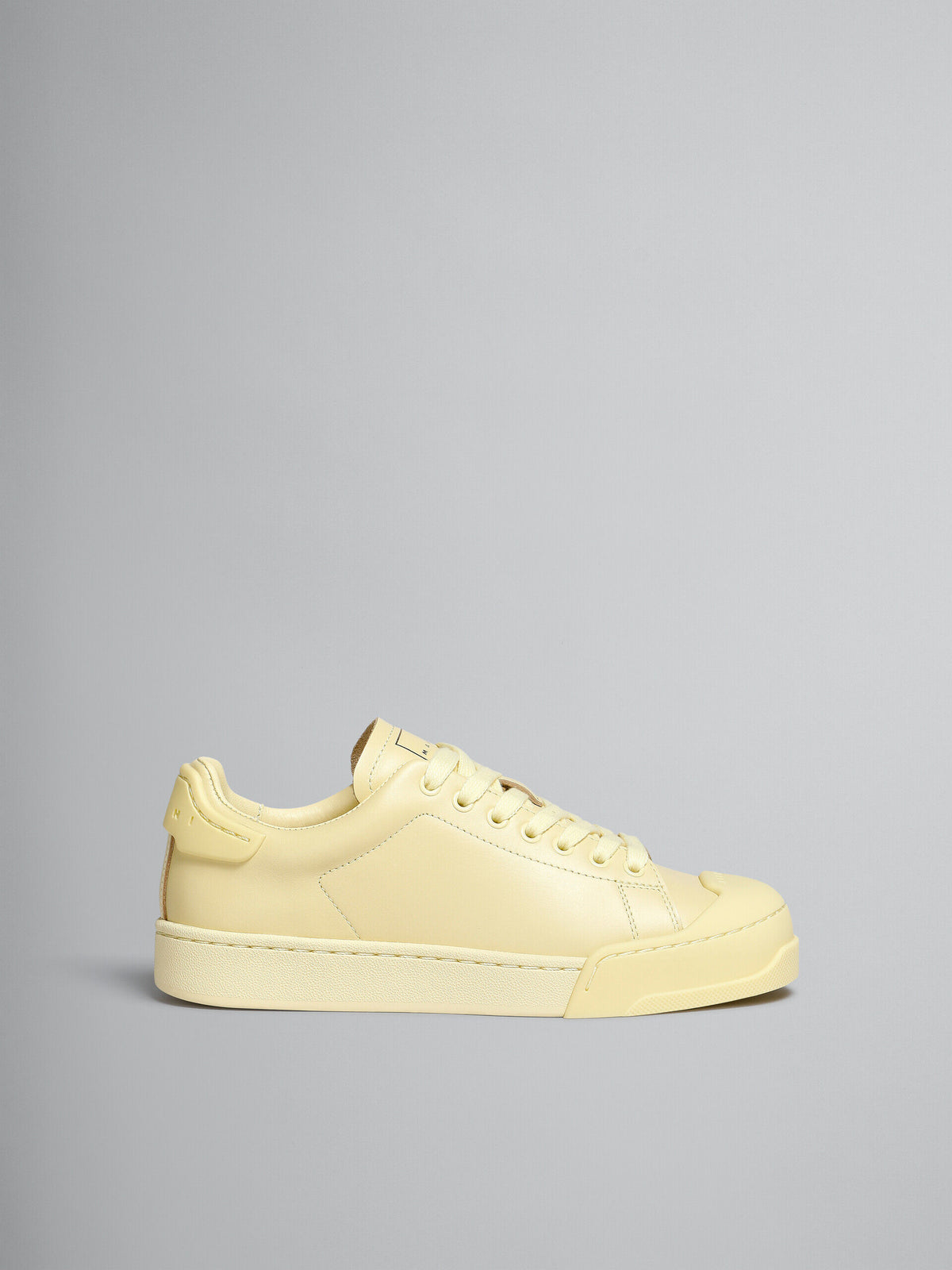 MARNI WOMEN'S LIGHT YELLOW LEATHER SNEAKERS