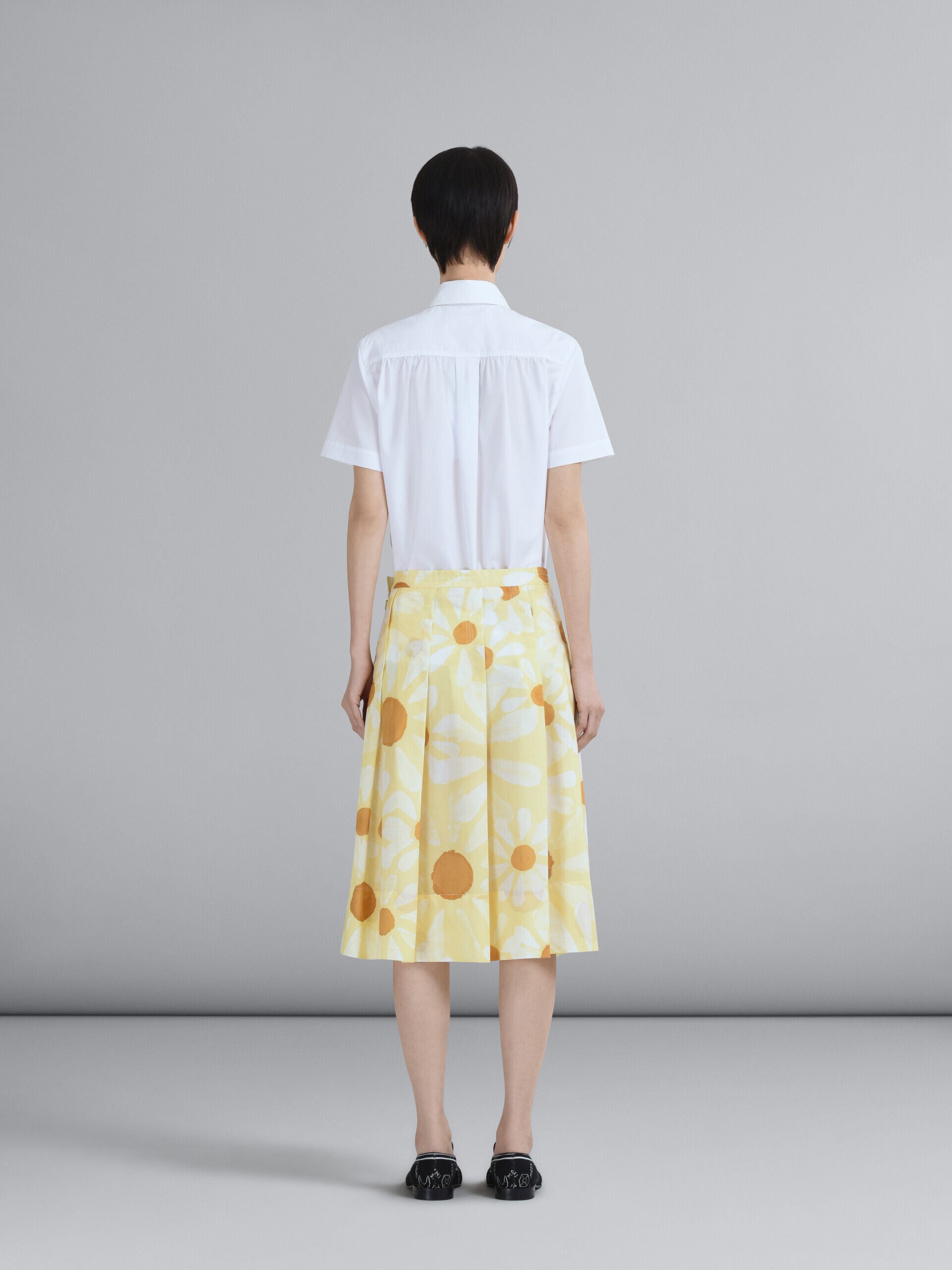 MARNI WOMEN'S YELLOW FLORAL A-LINE SKIRT