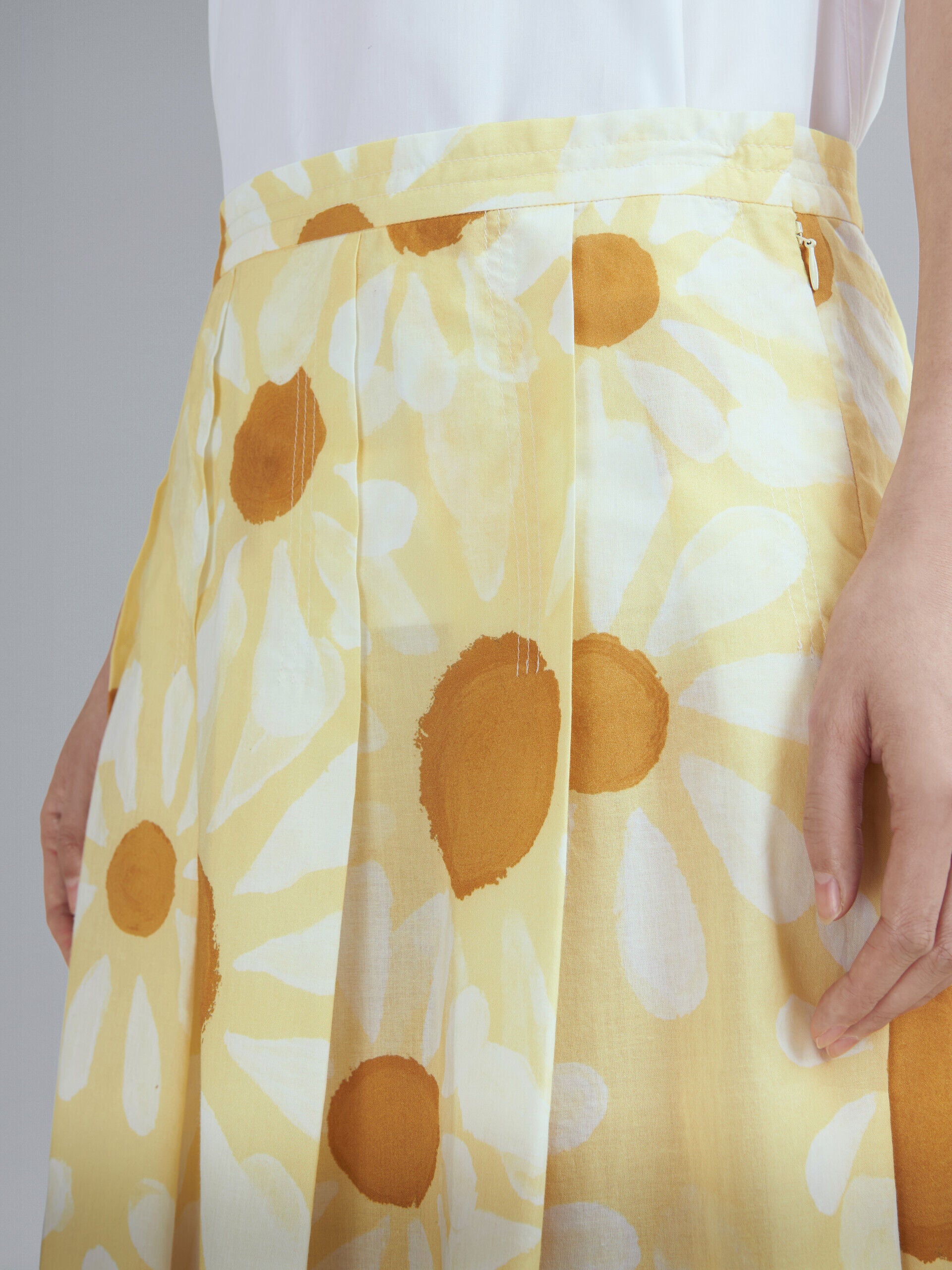 MARNI WOMEN'S YELLOW FLORAL A-LINE SKIRT
