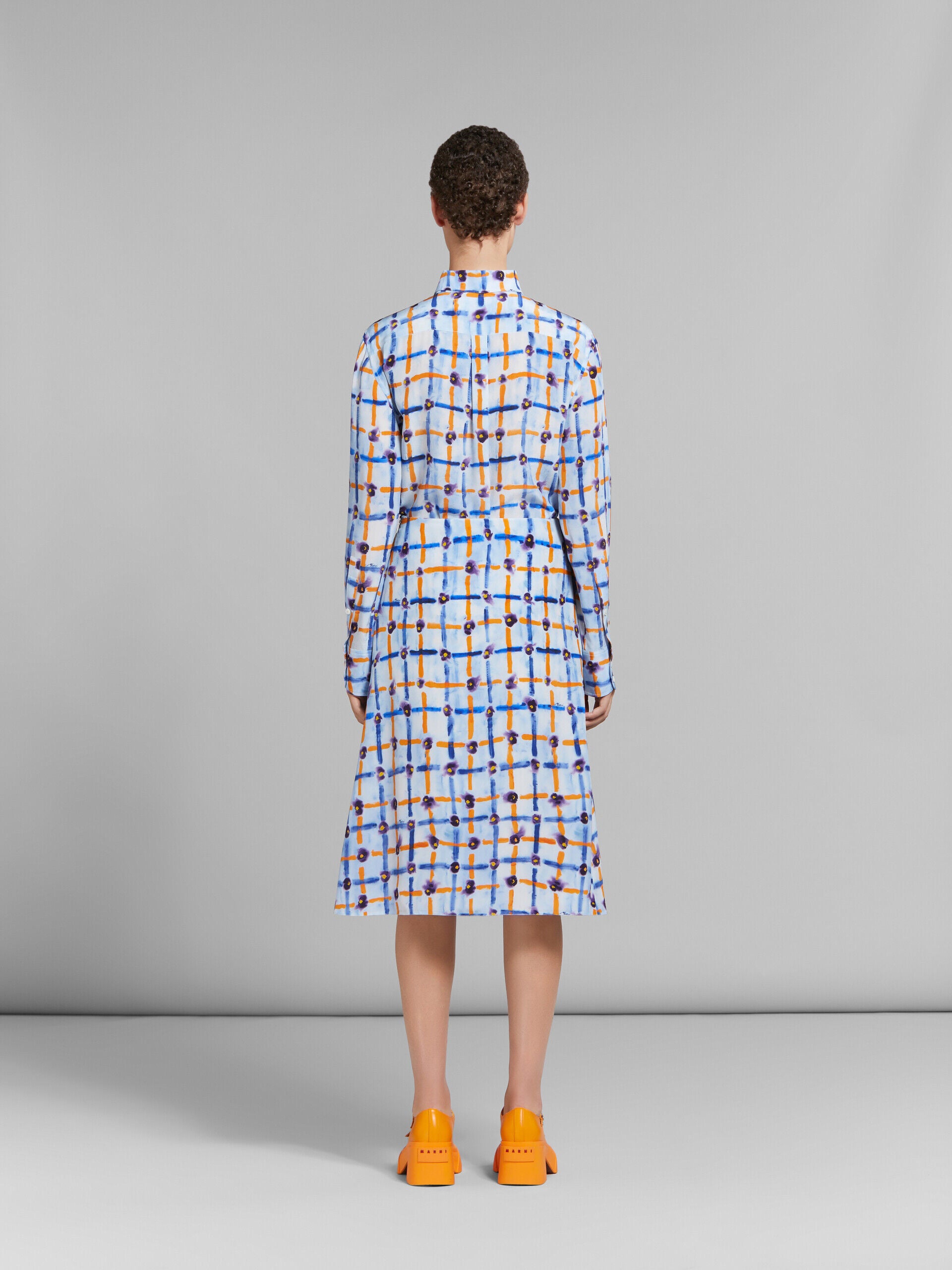 MARNI WOMEN'S LIGHT BLUE PATTERNED A-LINE SKIRT