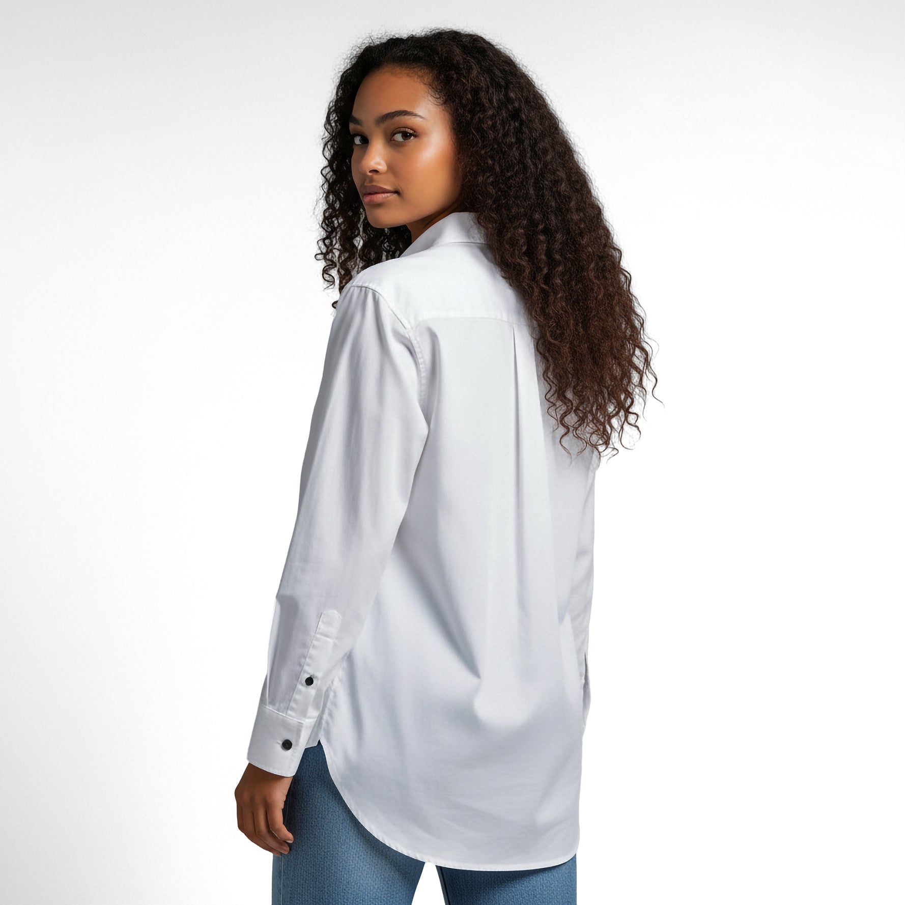 BRUNELLO CUCINELLI WOMEN'S WHITE WESTERN-STYLE SHIRT WITH MONILI DETAILING