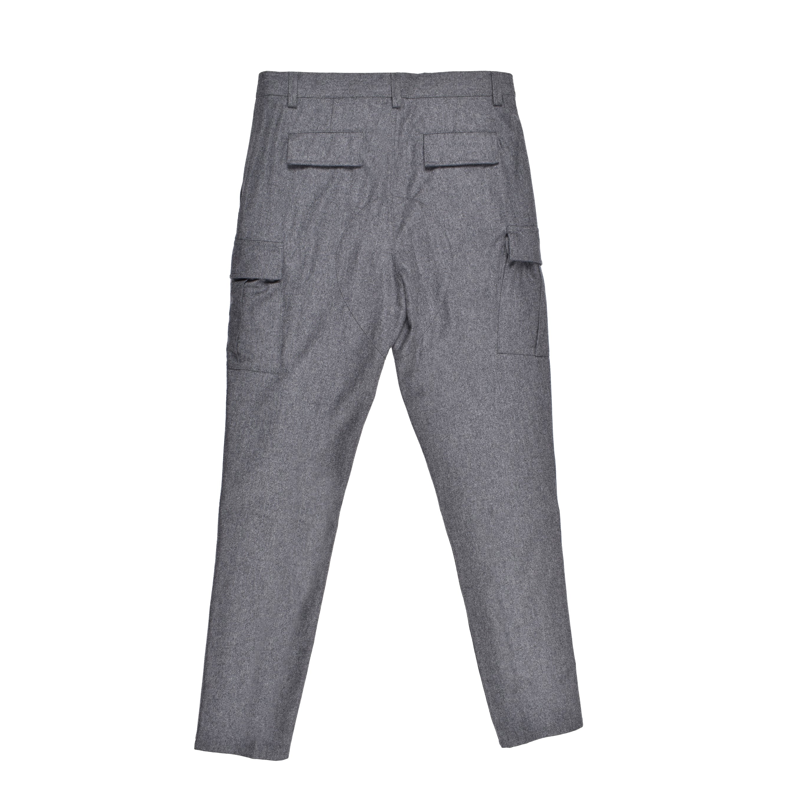 BRUNELLO CUCINELLI MEN'S GREY VIRGIN WOOL CARPENTER TROUSERS