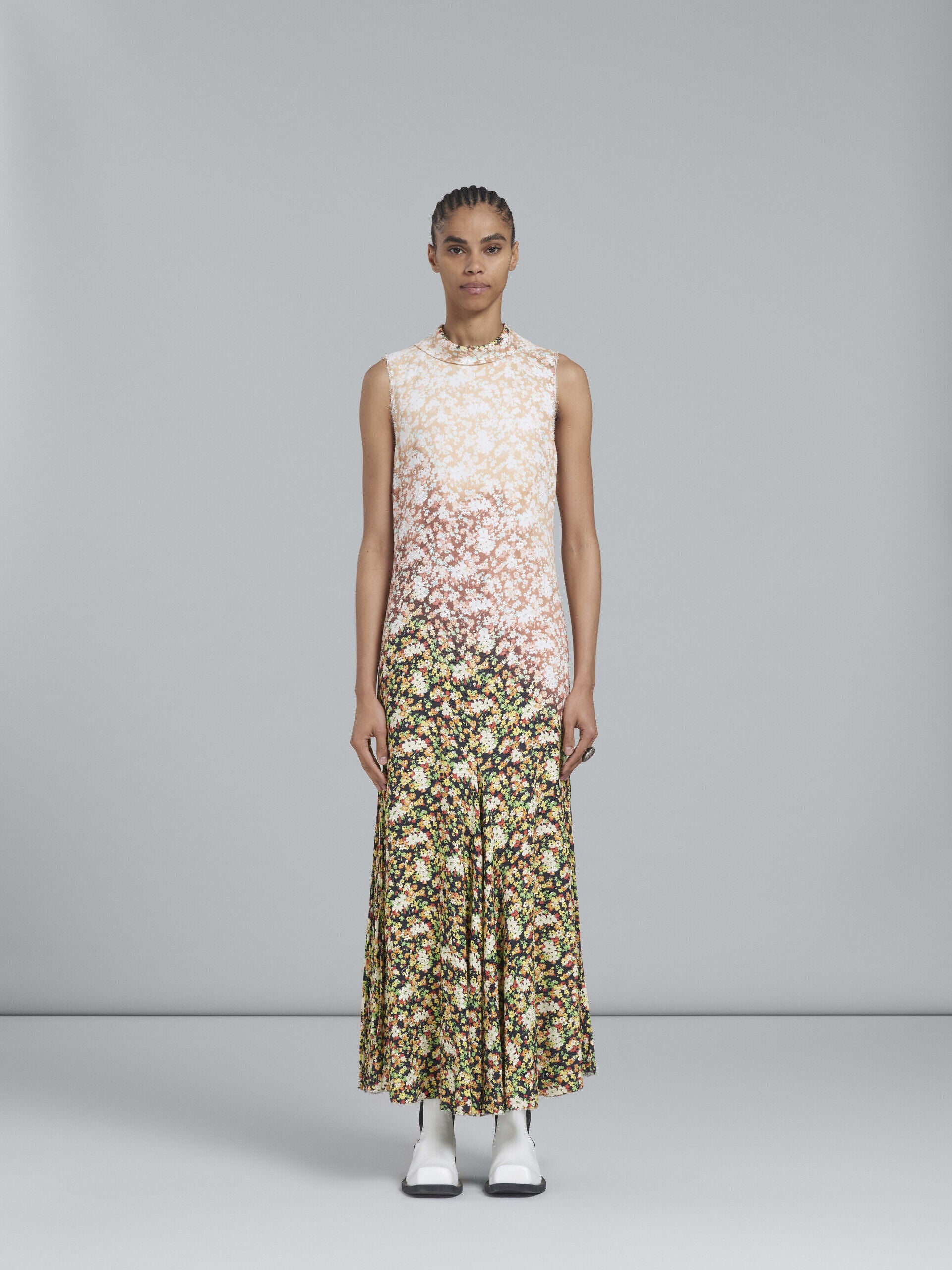 MARNI WOMEN'S FLORAL SLEEVELESS OMBRE MAXI DRESS