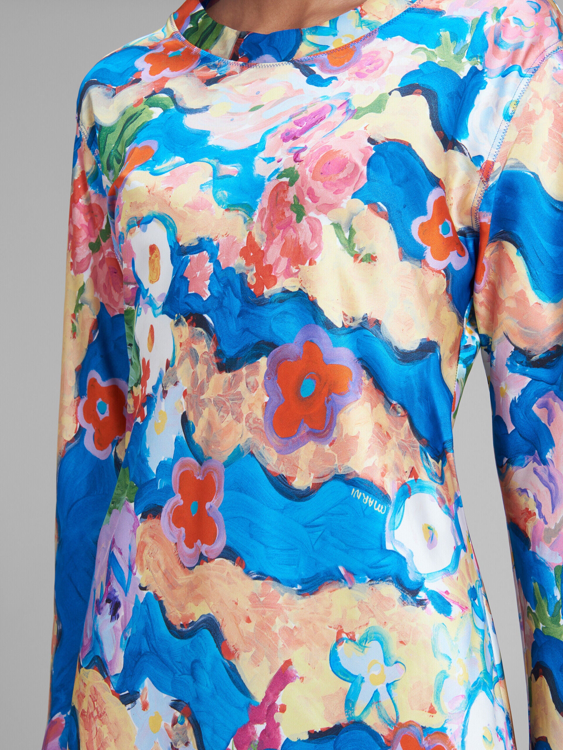 MARNI WOMEN'S COBALT FLORAL PRINT DRESS