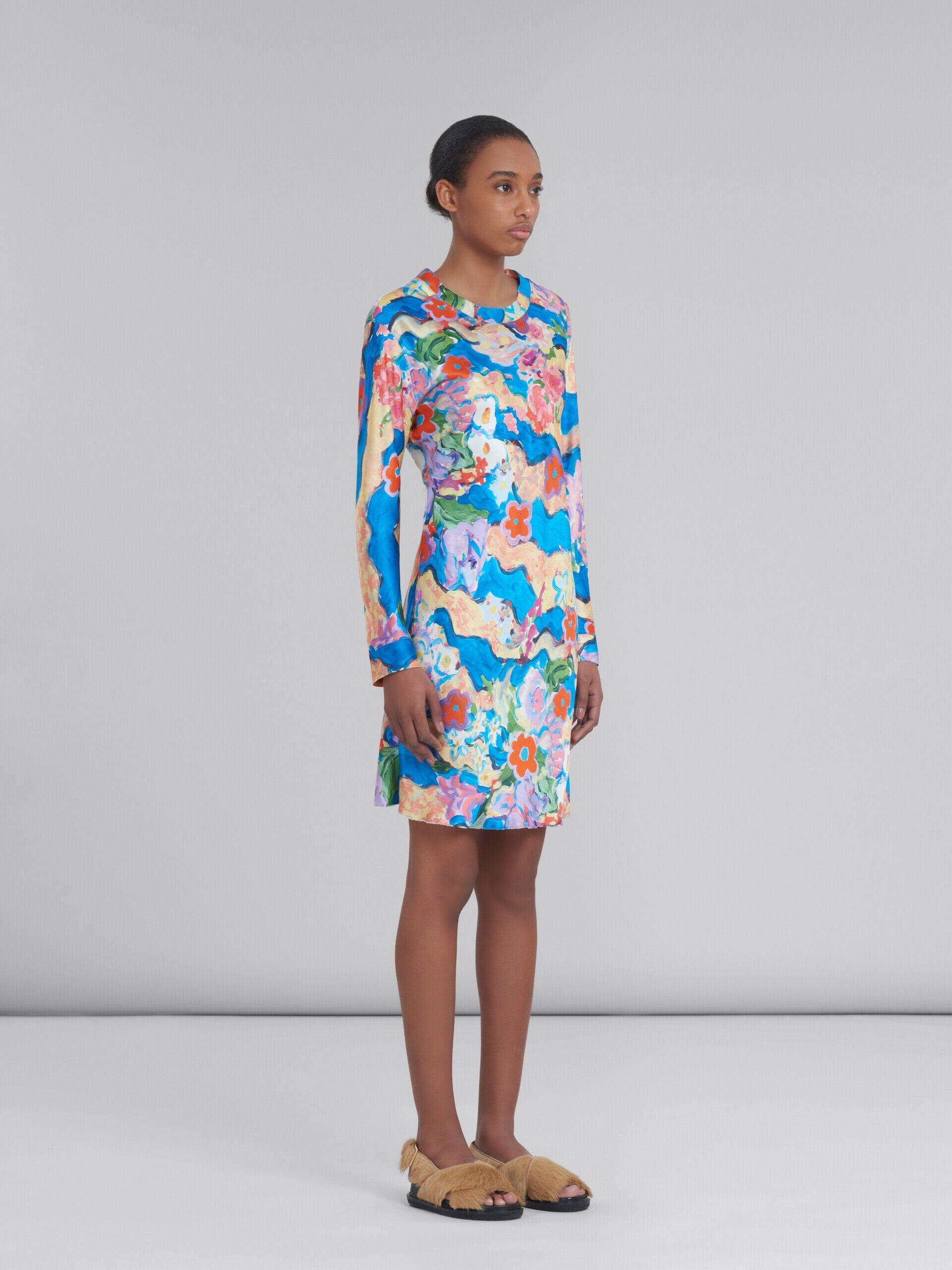 MARNI WOMEN'S COBALT FLORAL PRINT DRESS