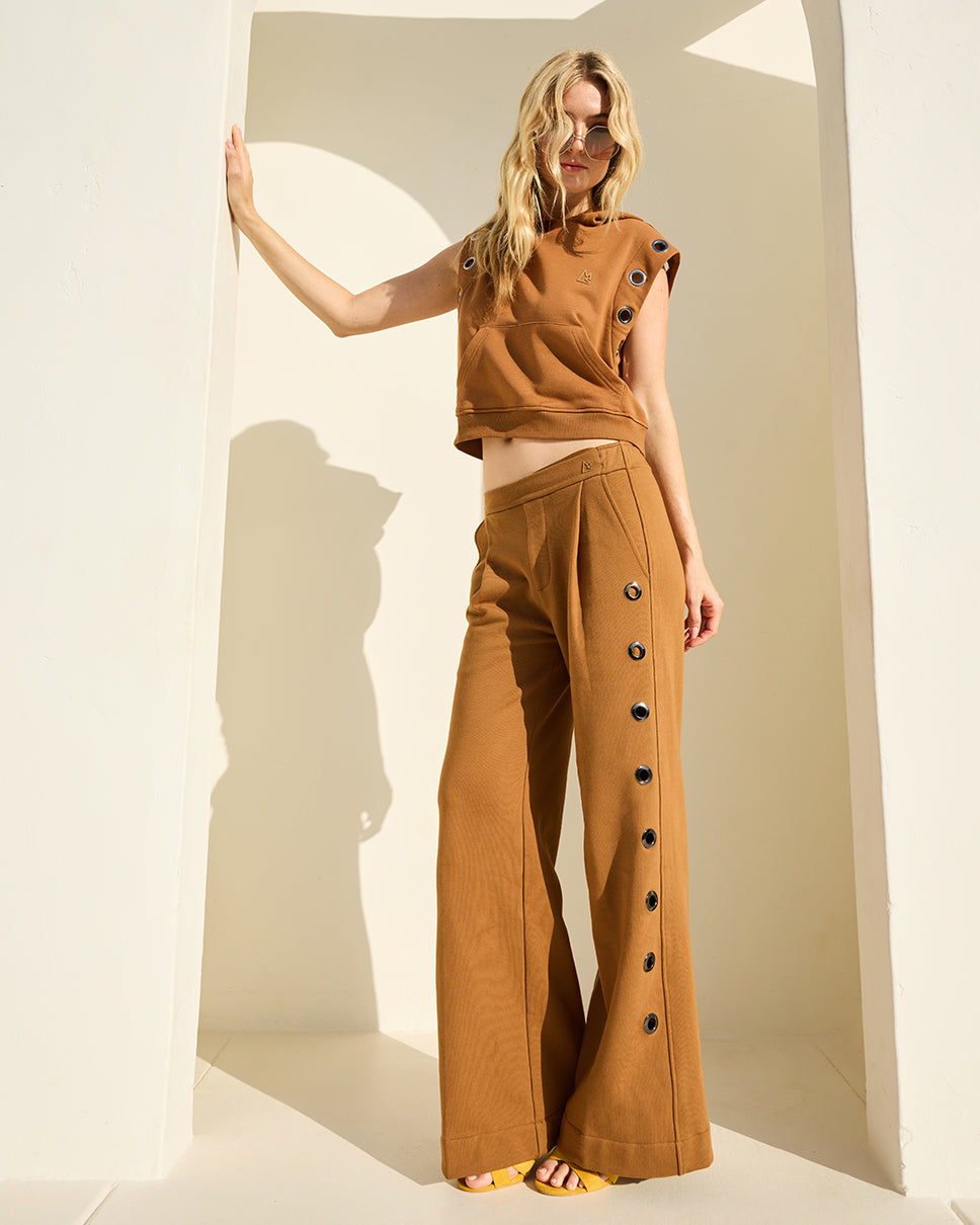 Women's Caramel Grommet Gracie Flare Pants