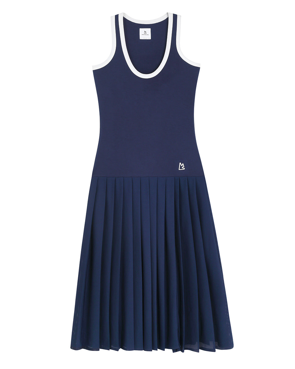 Retro Tennis Pleated Dress