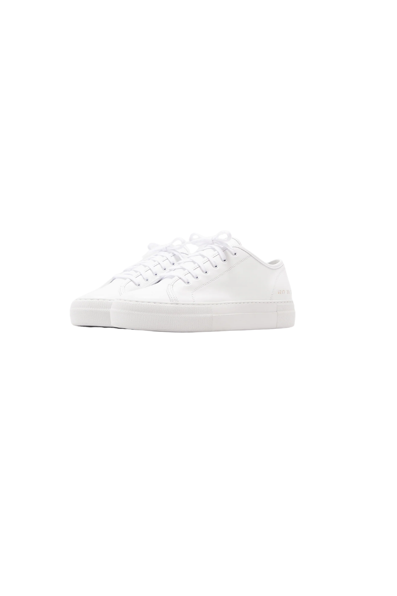 Common Projects Tournament Low Super In Leather Womens 4017-White