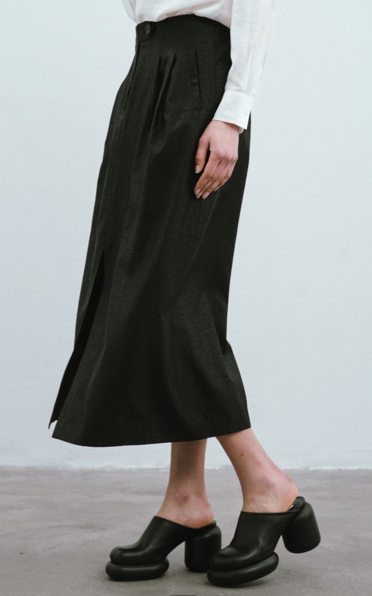 Turtle Shell Pattern Silk Skirt