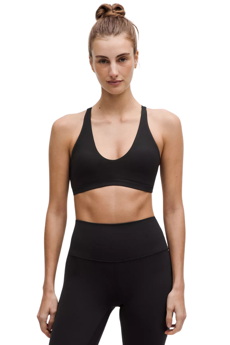 Lululemon Nulu Strappy Scoop-Neck Bra  In BLK