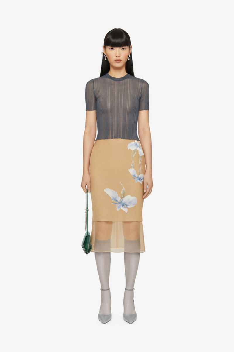 Givenchy Iris Skirt_Beige/Blue