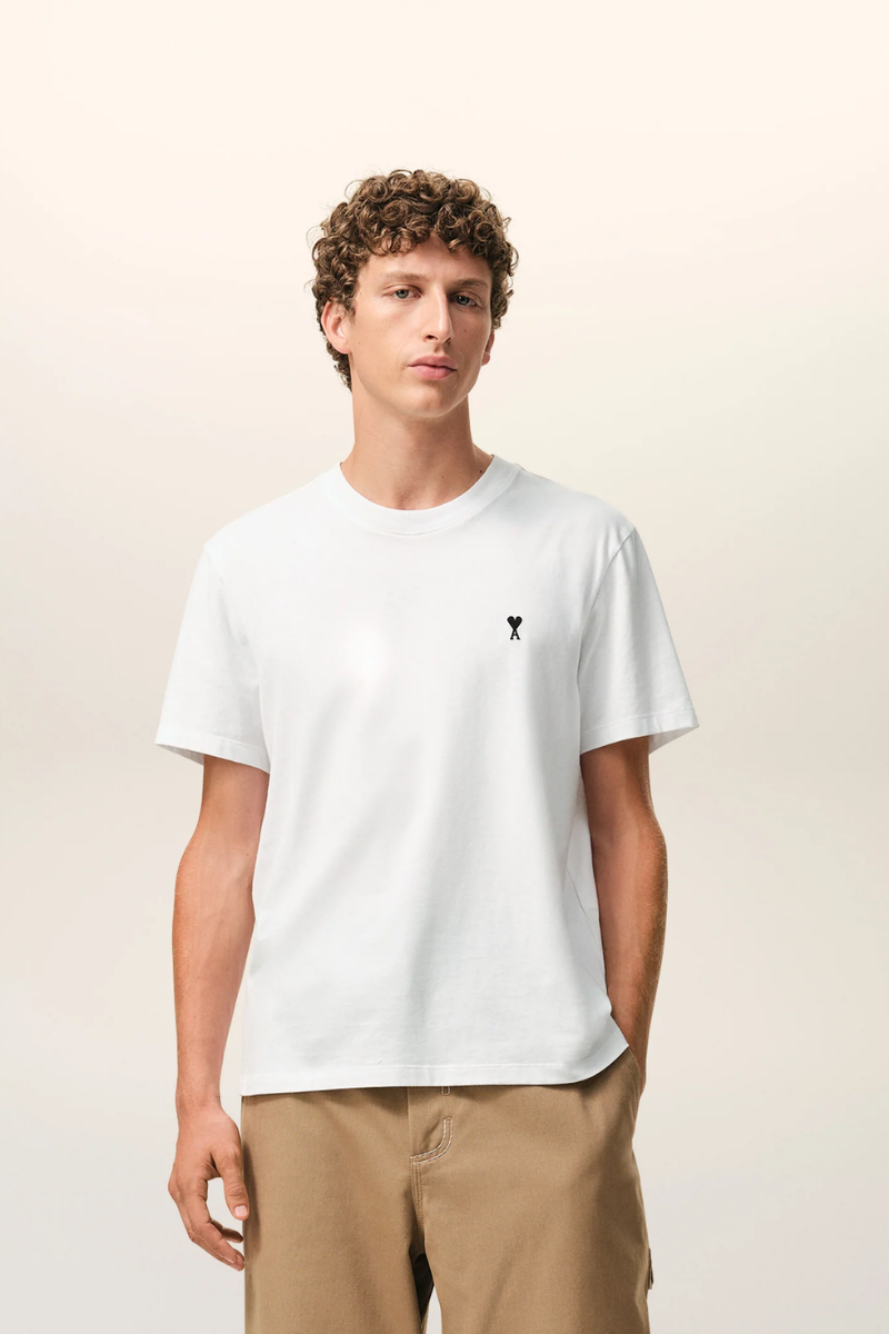 Ami Paris T-Shirt In Light Cotton Jersey-White