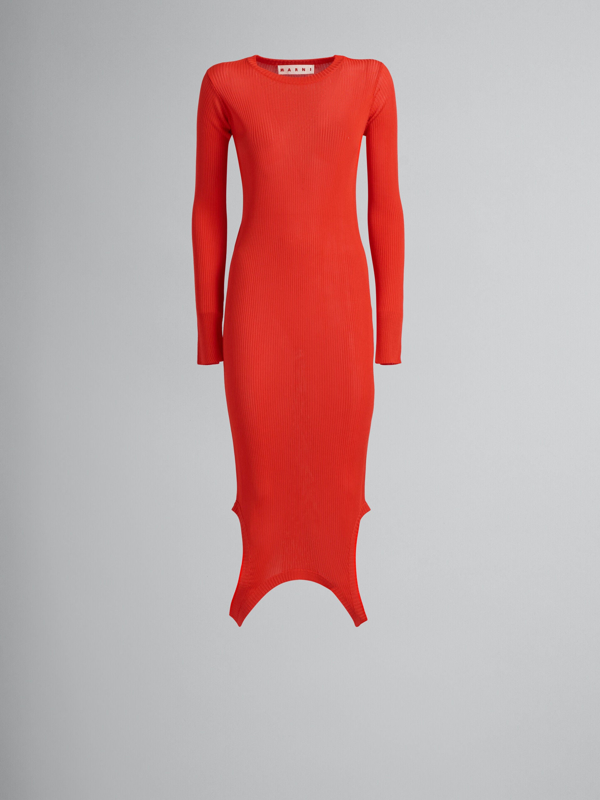 marni red dress Draped cotton jersey dress