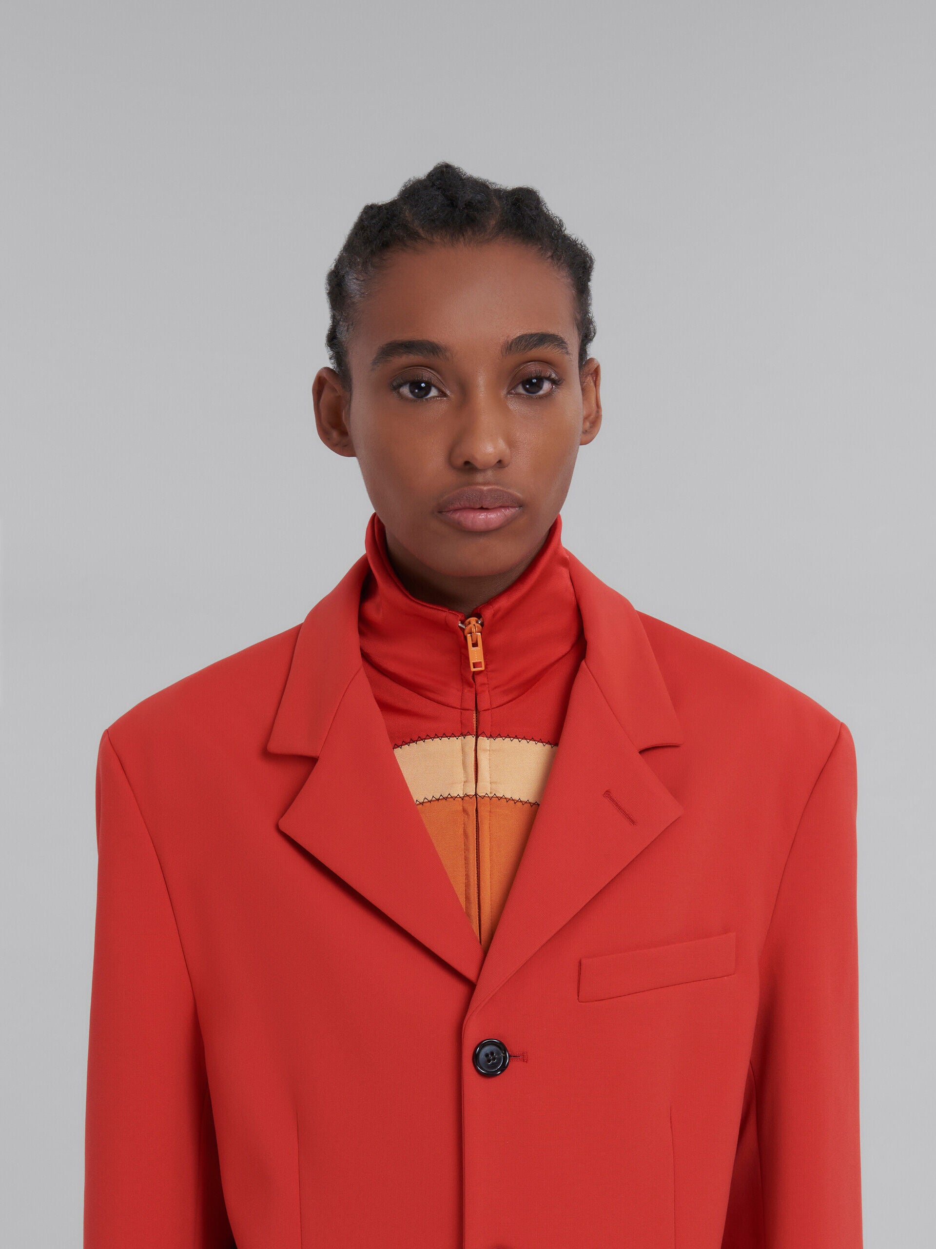 MARNI WOMEN'S RED TAILORED SINGLE-BREASTED BLAZER