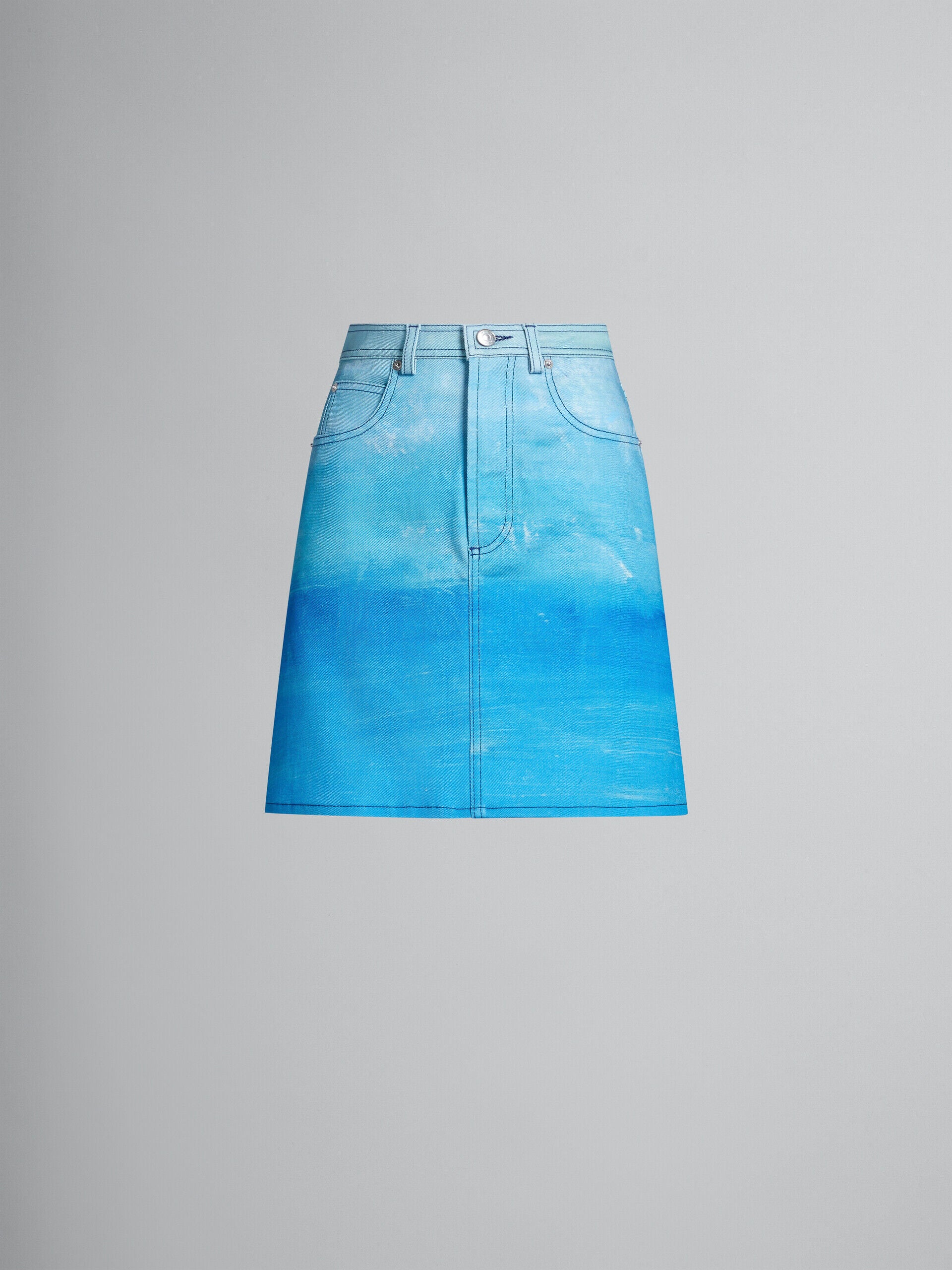 MARNI WOMEN'S VIVID BLUE DENIM MINI SKIRT