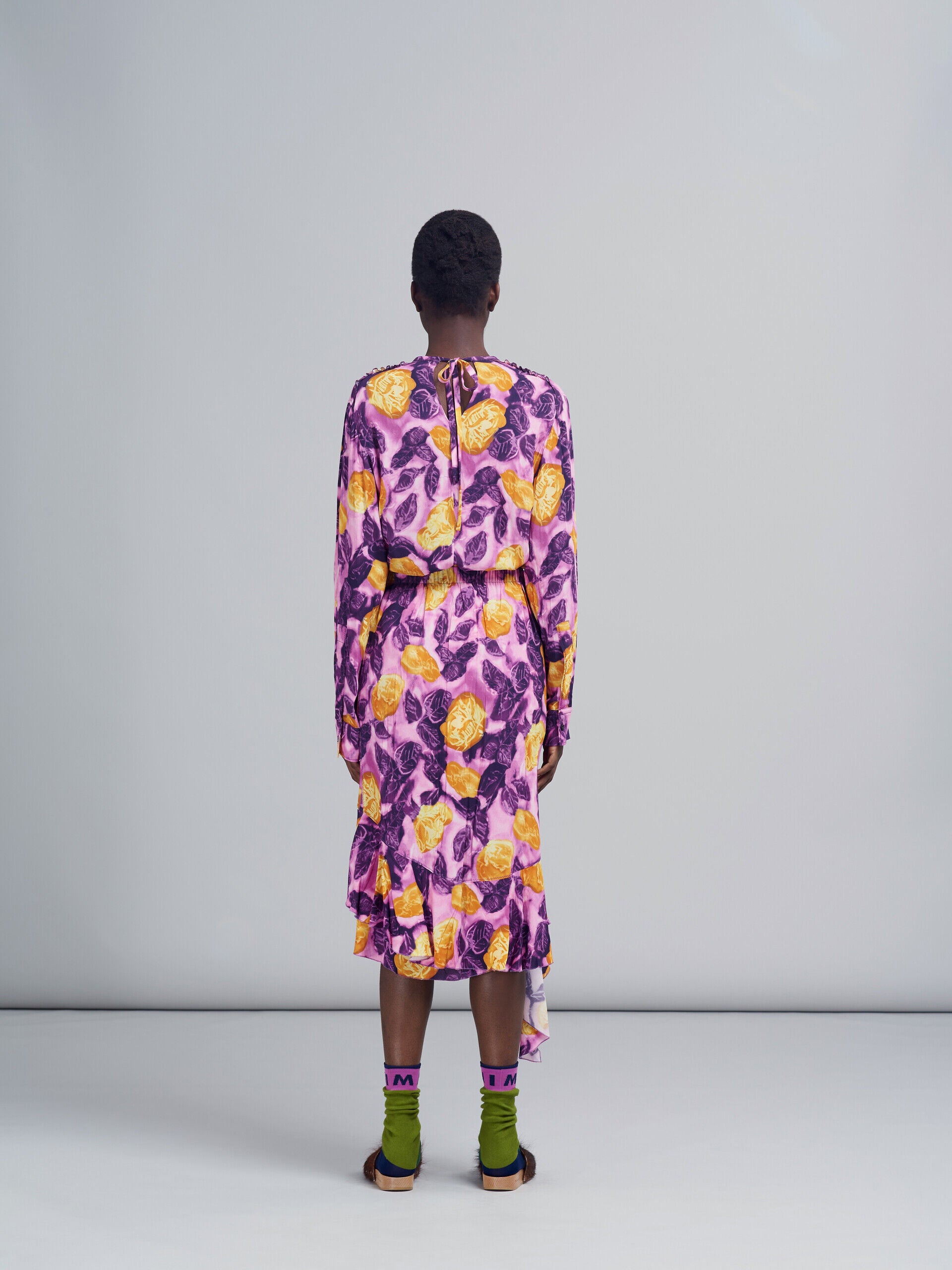 MARNI WOMEN'S FLORAL ASYMMETRIC RUFFLED SKIRT