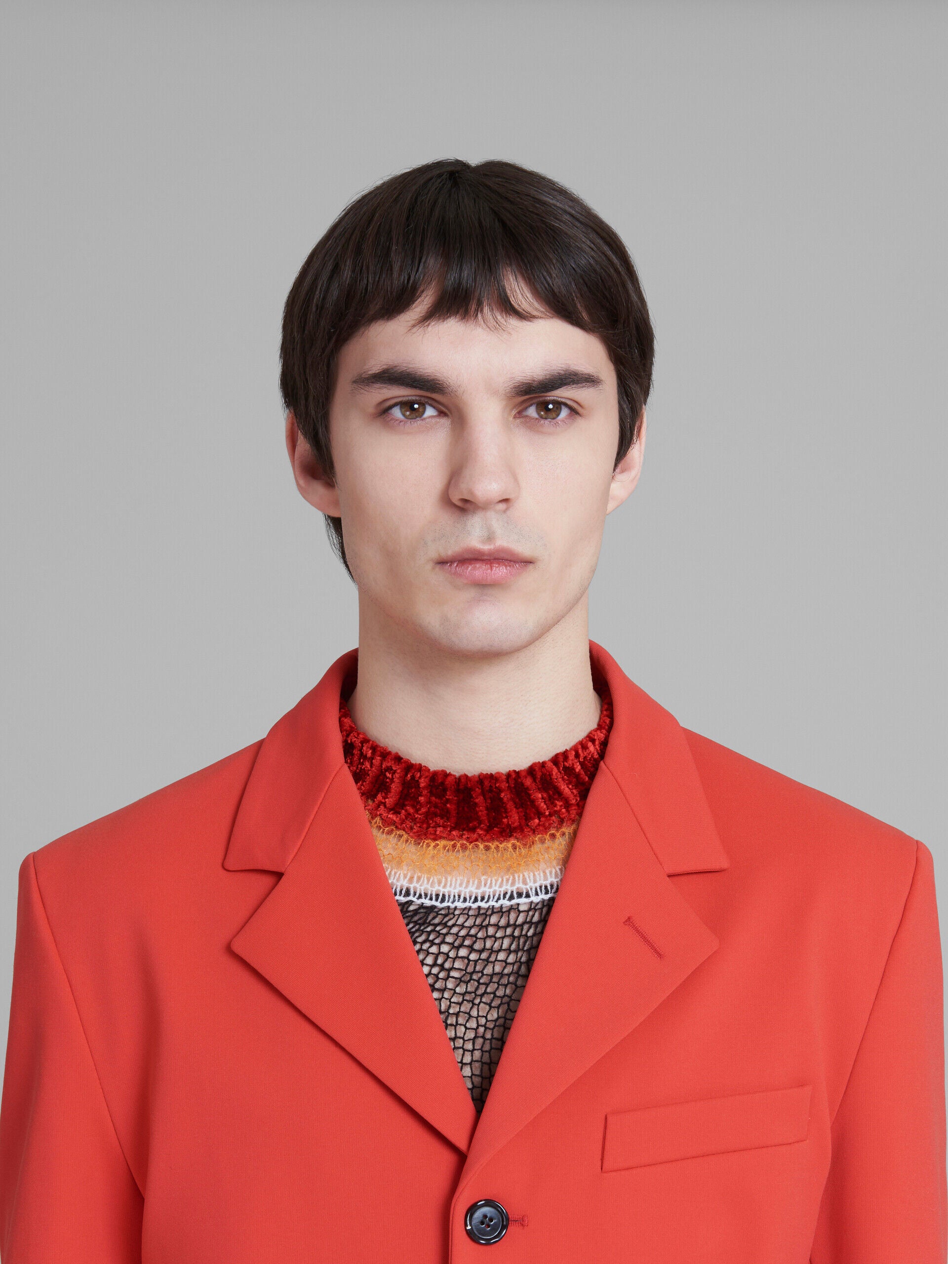 MARNI MEN'S RED TAILORED SINGLE-BREASTED BLAZER