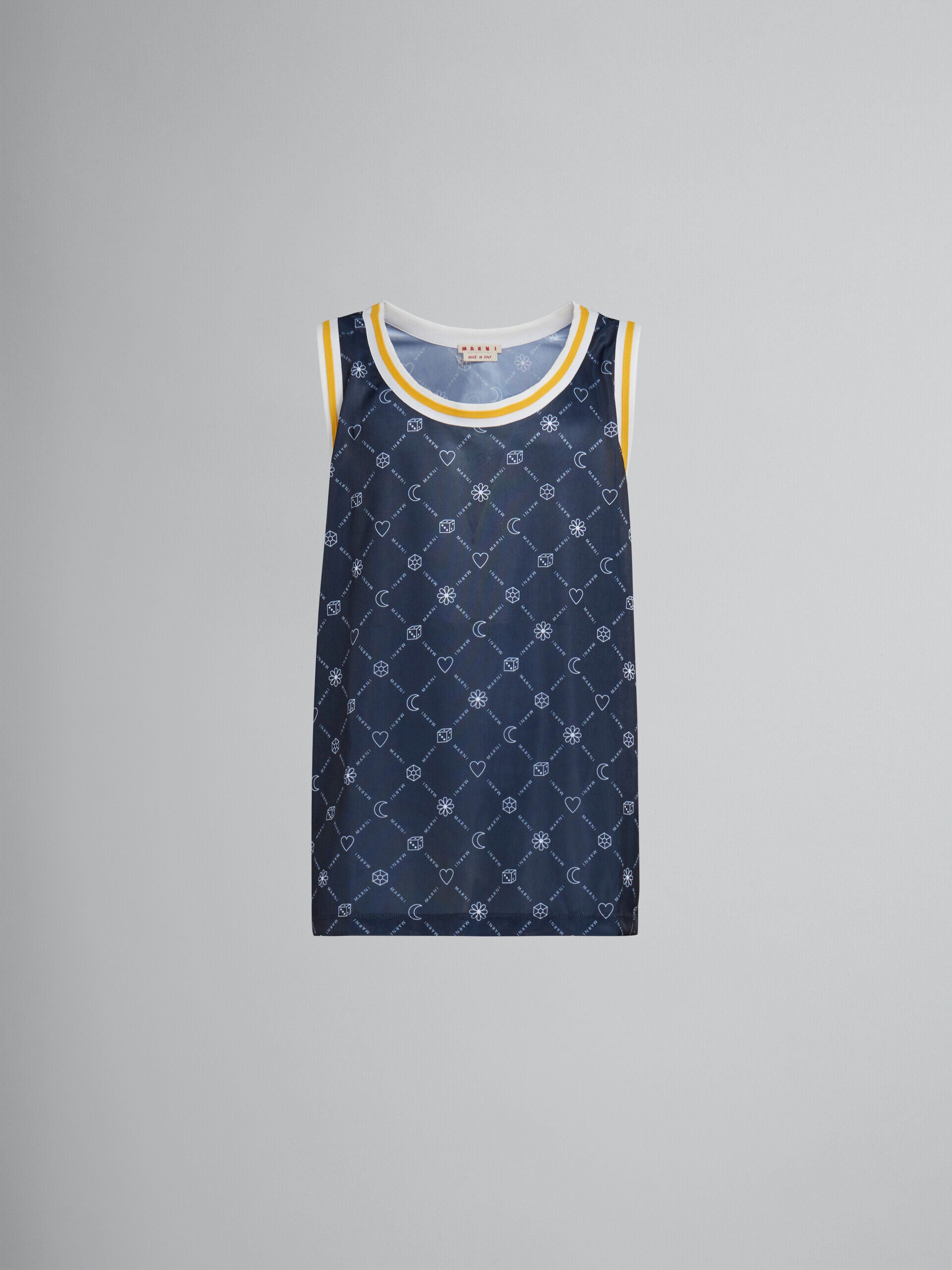 MARNI MEN'S NAVY PRINTED TANK TOP