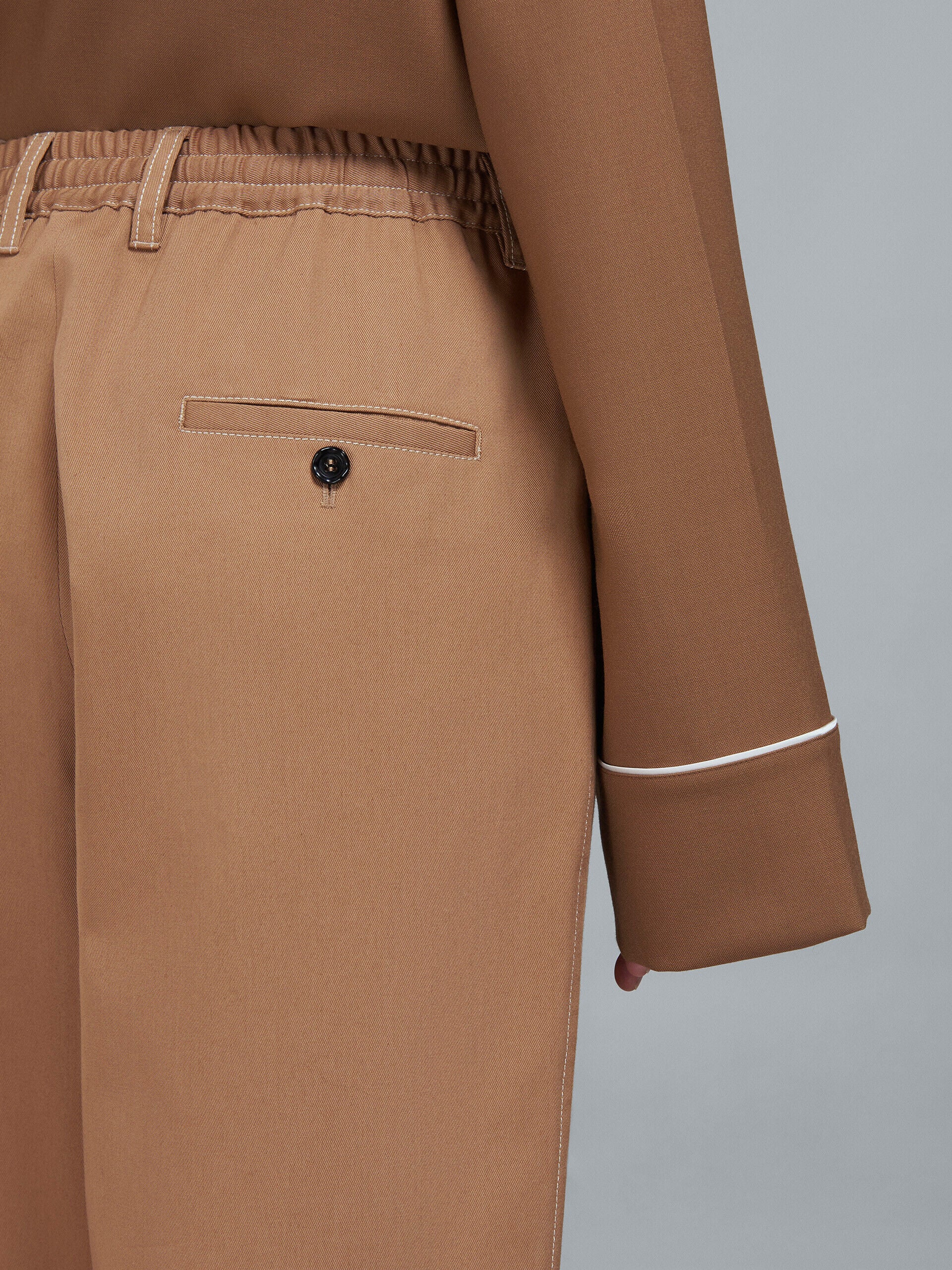 MARNI WOMEN'S EARTH TONE CROPPED TROUSERS WITH PLEATS