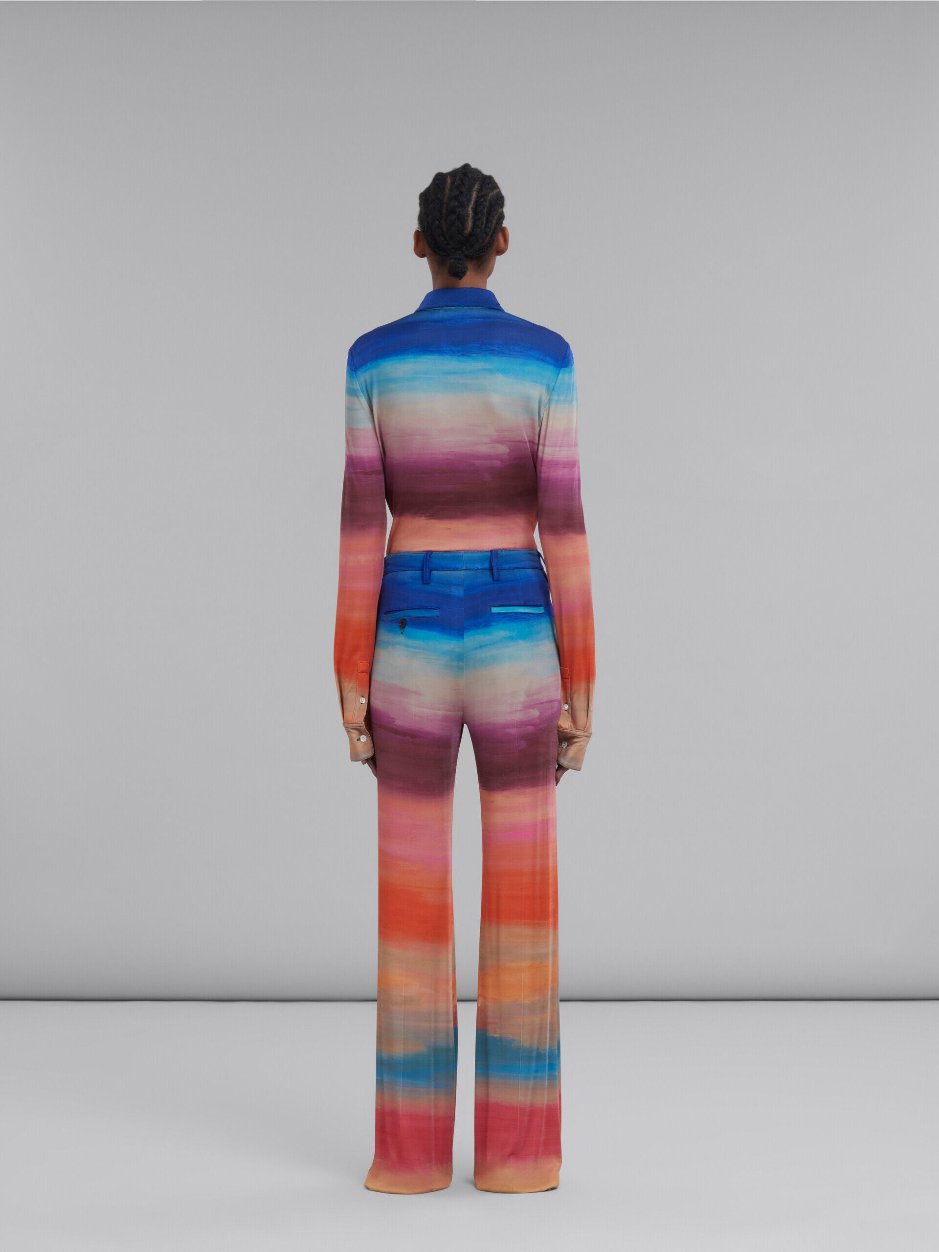 MARNI WOMEN'S MULTICOLOR STRIPED WIDE-LEG TROUSERS