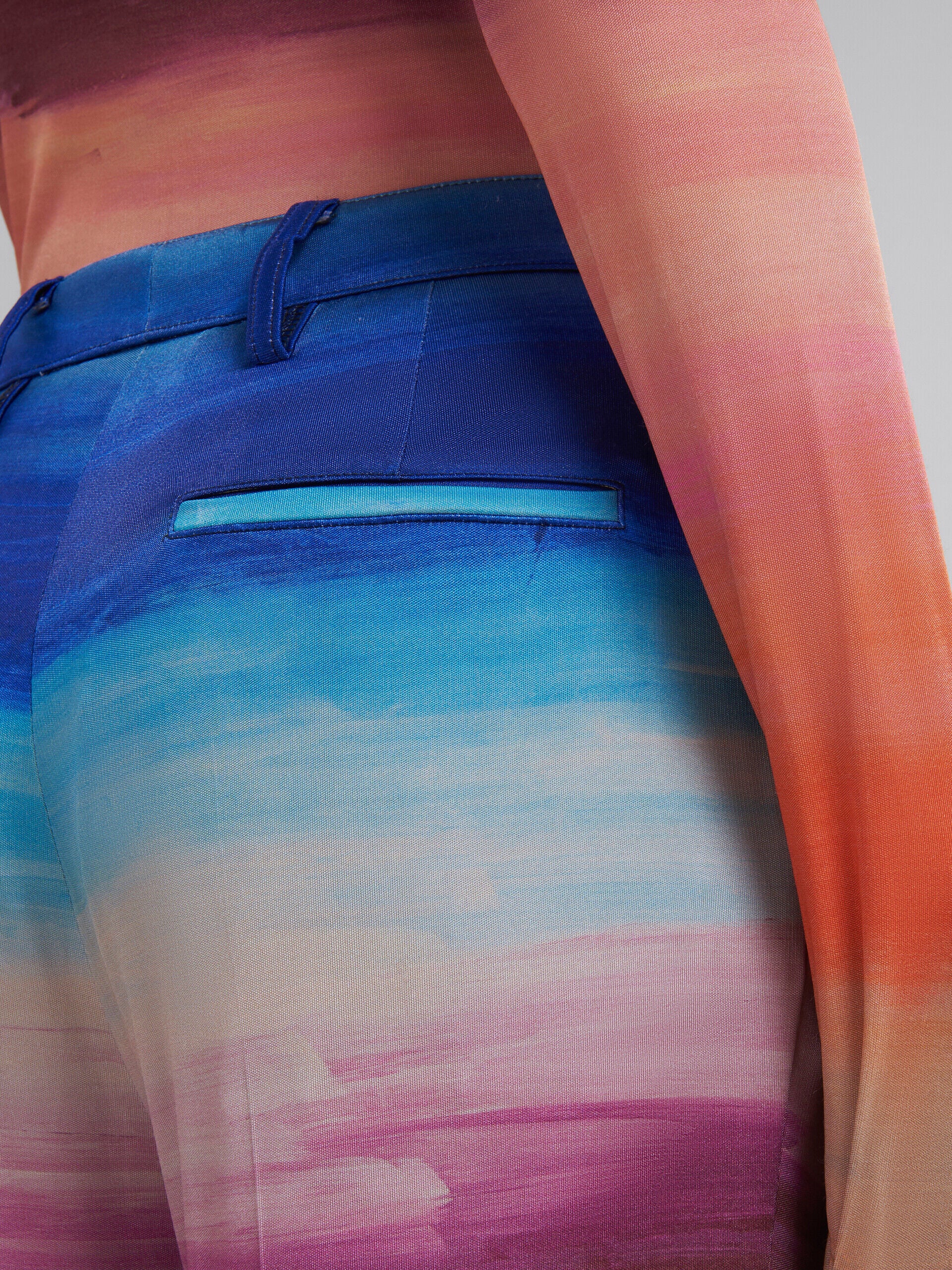 MARNI WOMEN'S MULTICOLOR STRIPED WIDE-LEG TROUSERS