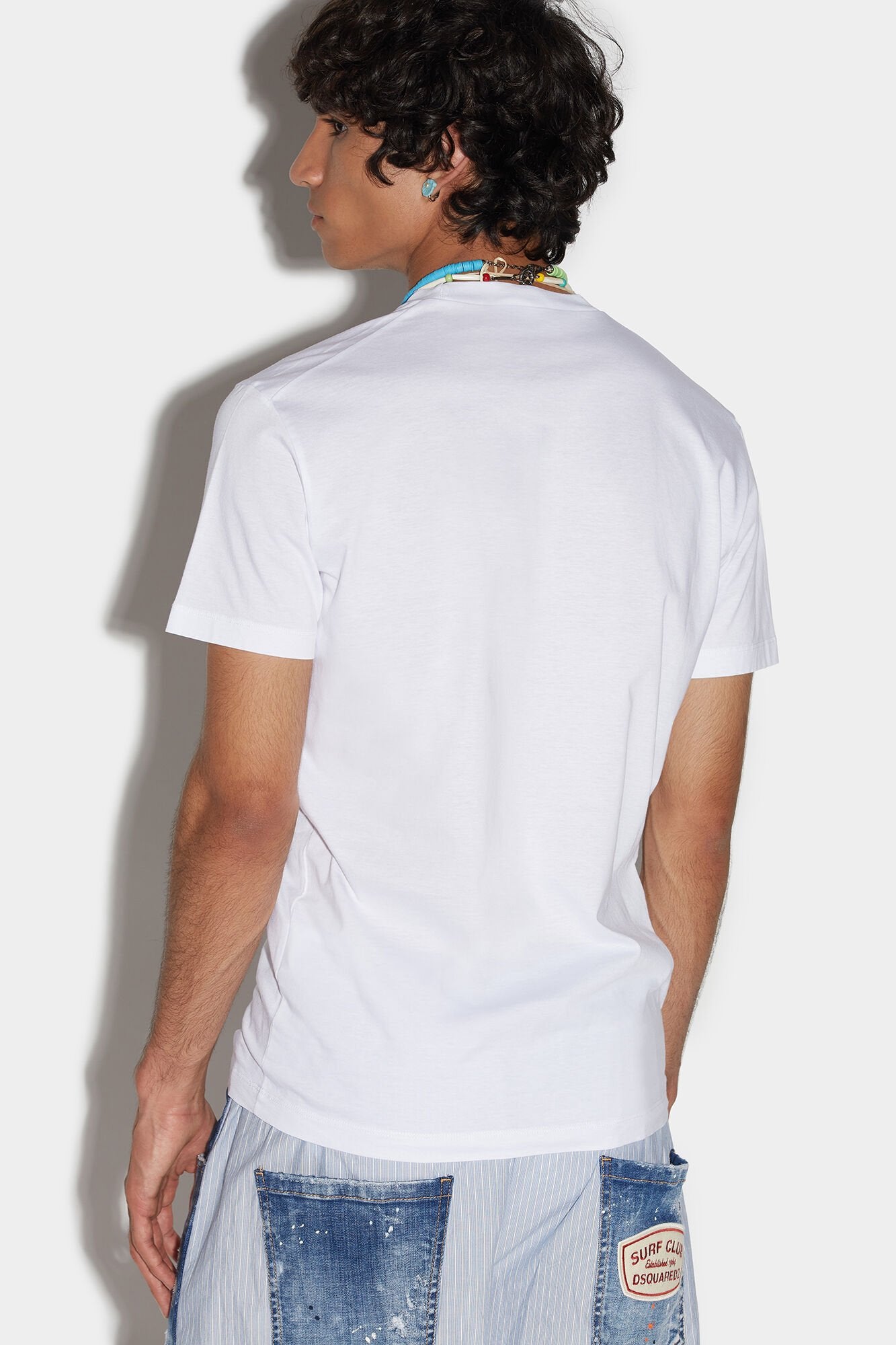 DSQUARED2 MEN'S WHITE GRAPHIC PRINT T-SHIRT