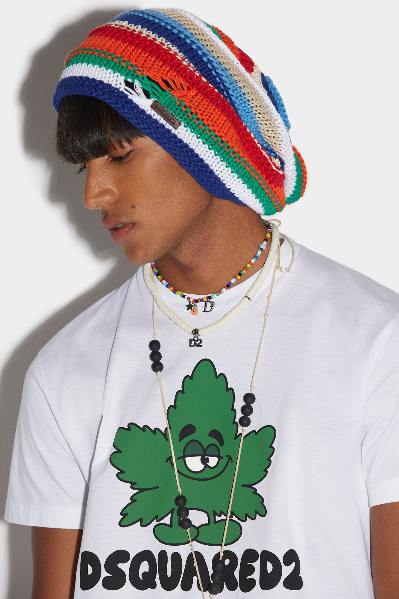 DSQUARED2 MEN'S WHITE GRAPHIC PRINT T-SHIRT
