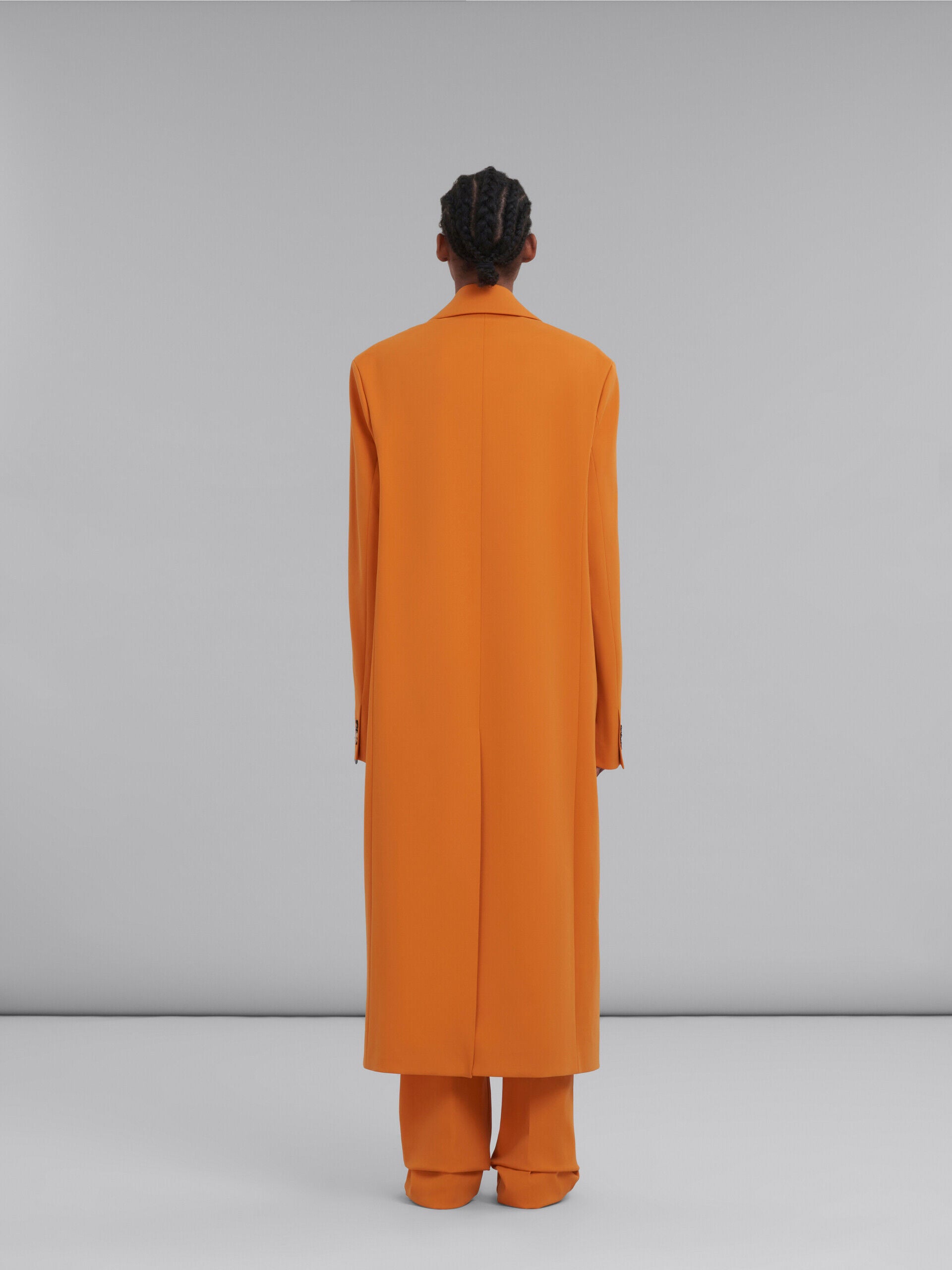 MARNI WOMEN'S ORANGE TAILORED LONG DUSTER COAT