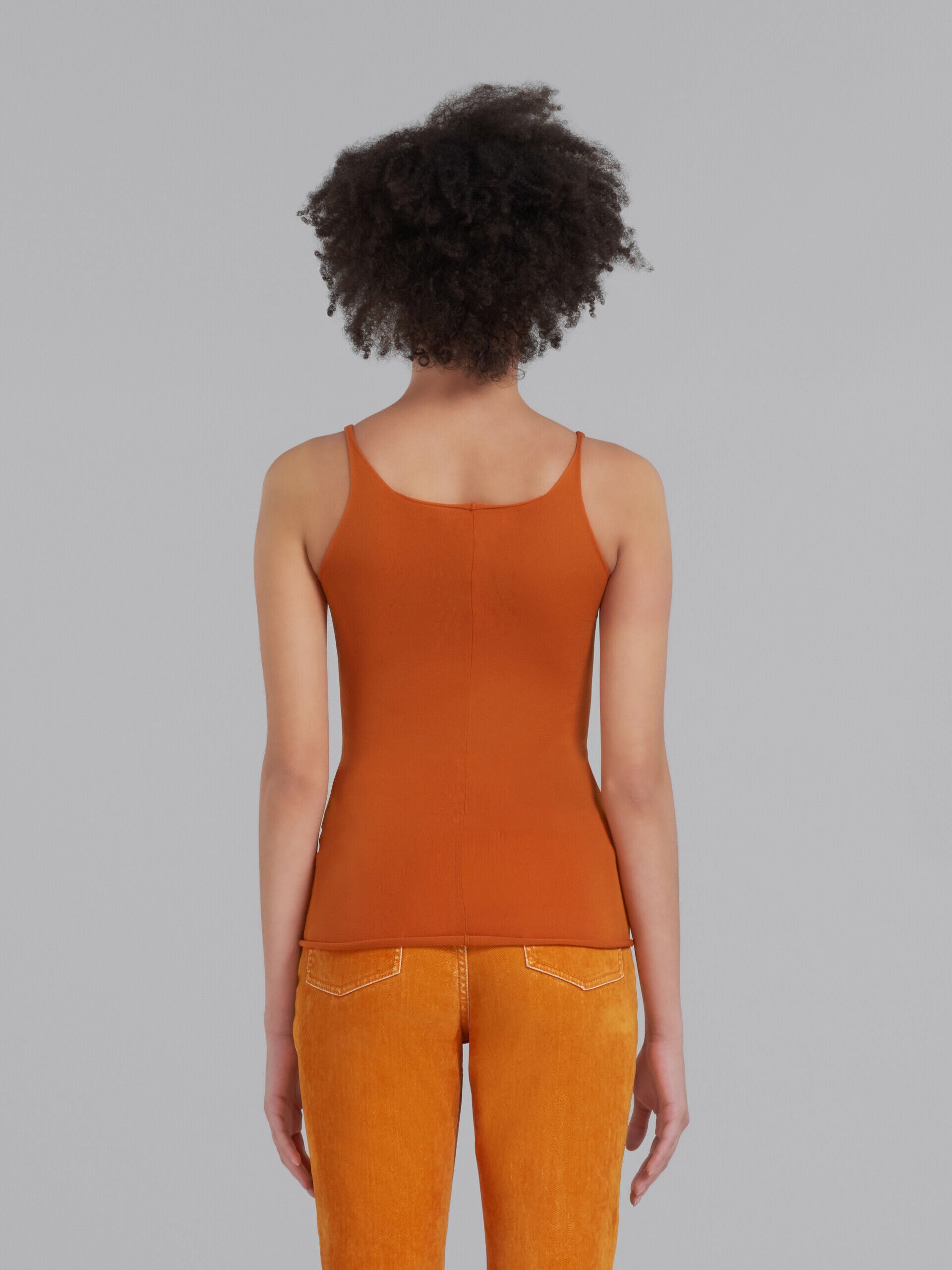 MARNI WOMEN'S ORANGE AND RED SLEEVELESS TOP