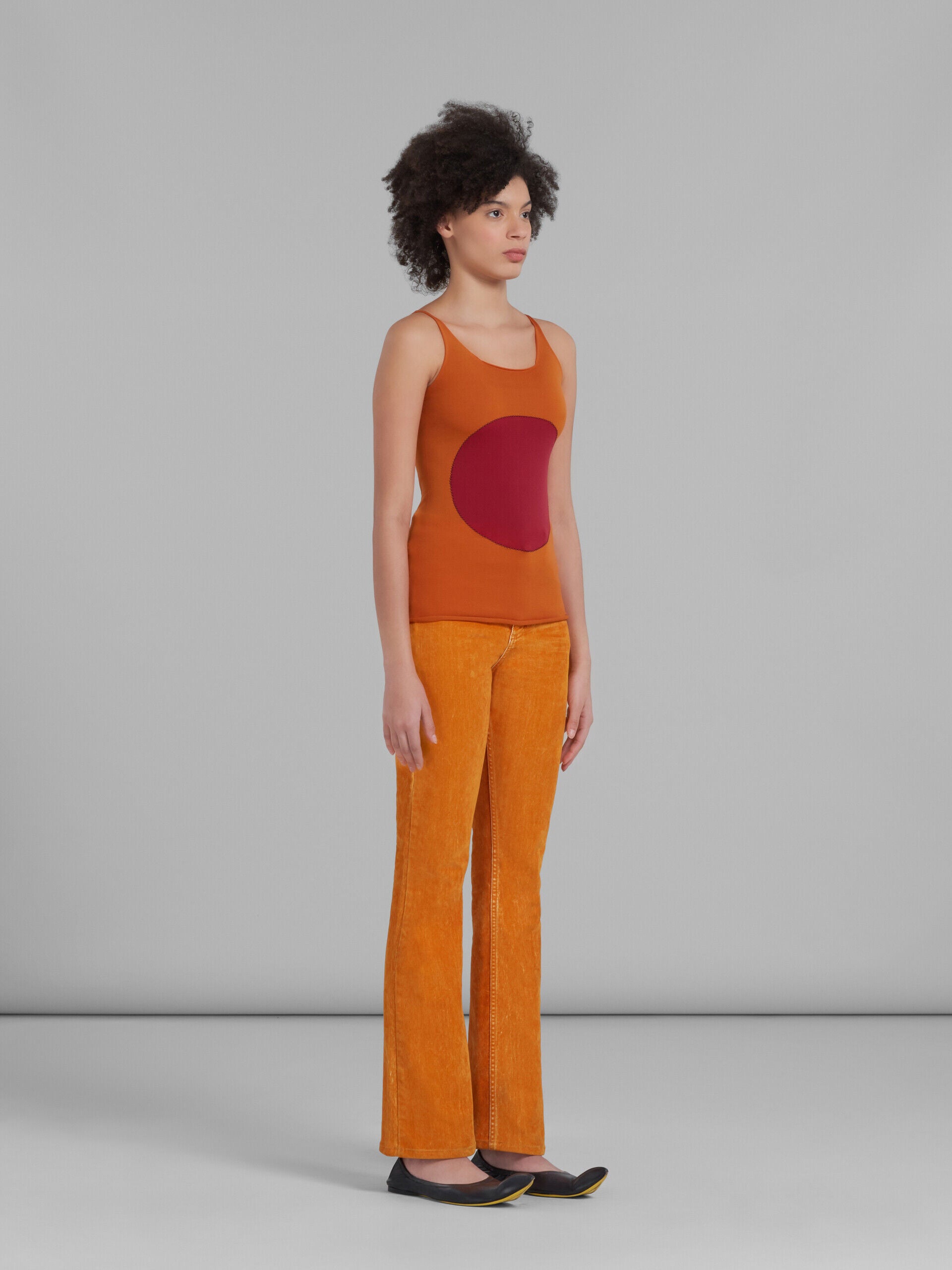 MARNI WOMEN'S ORANGE AND RED SLEEVELESS TOP
