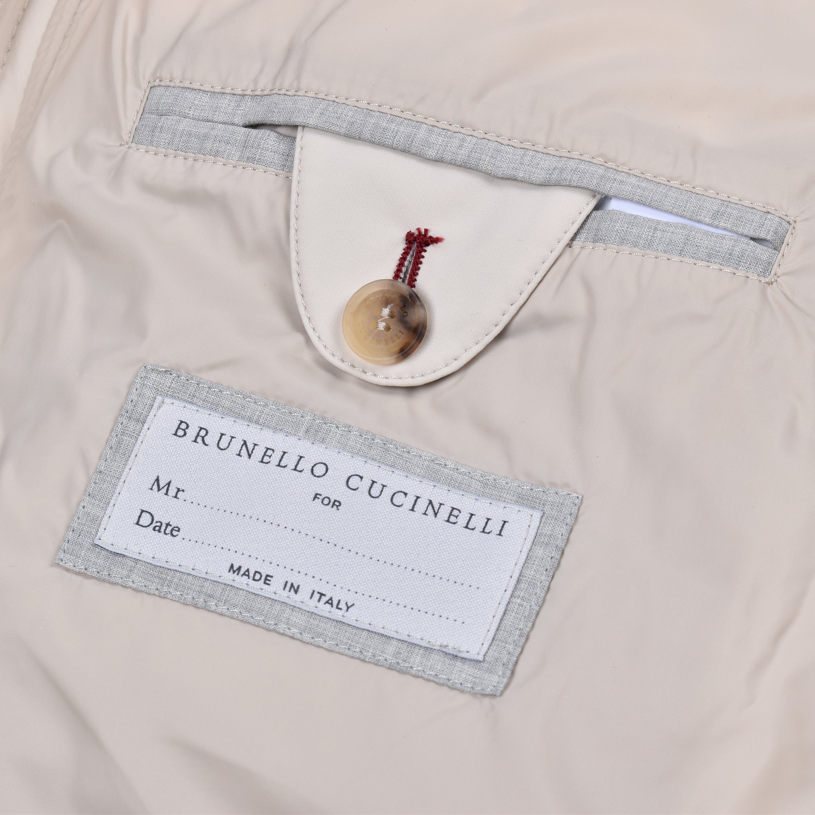 BRUNELLO CUCINELLI MEN'S OFF WHITE QUILTED DOWN PARKA JACKET