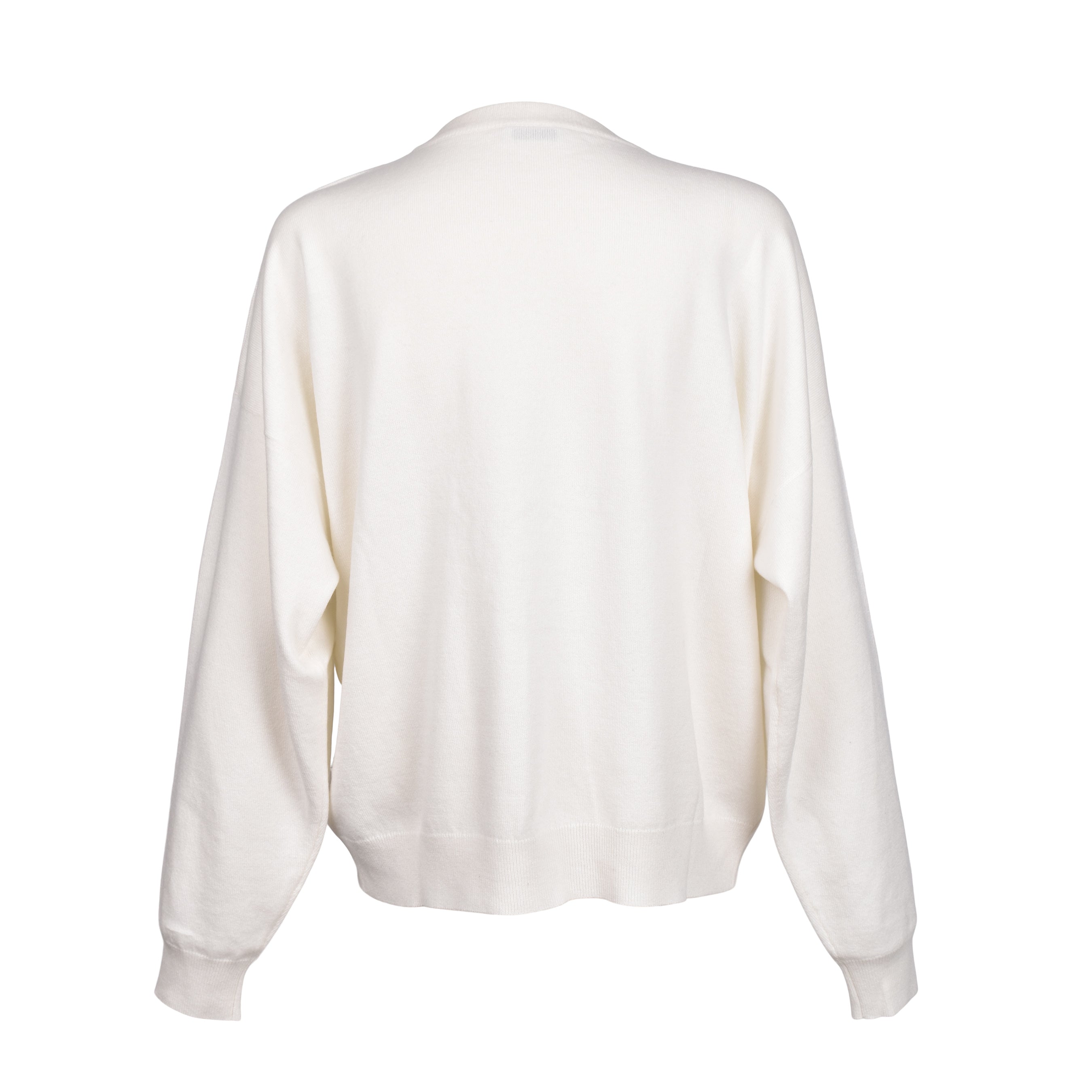 BRUNELLO CUCINELLI WOMEN'S WHITE CASHMERE RIBBED SWEATER