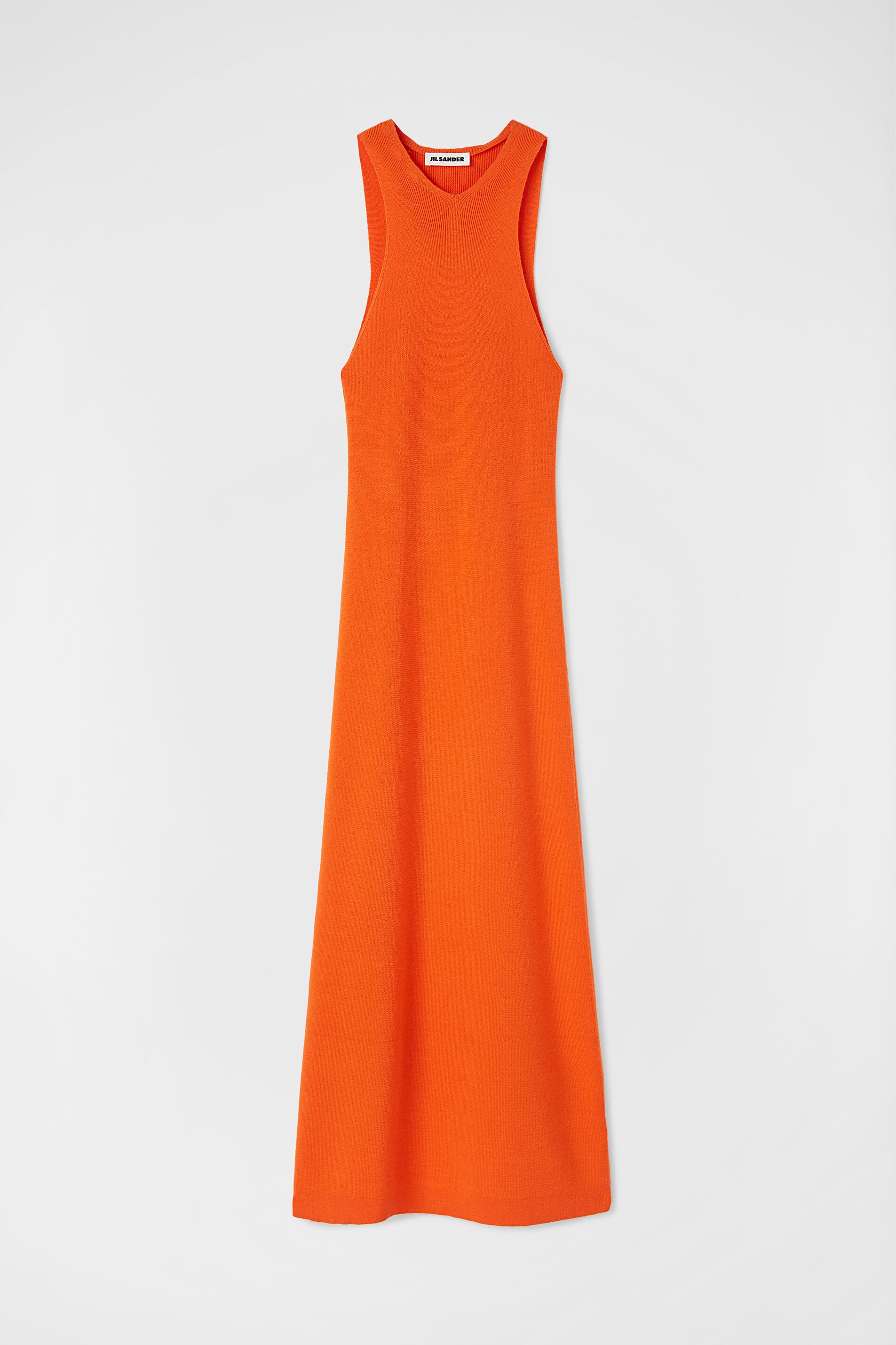 JIL SANDER WOMEN'S BRIGHT ORANGE SLEEVELESS DRESS