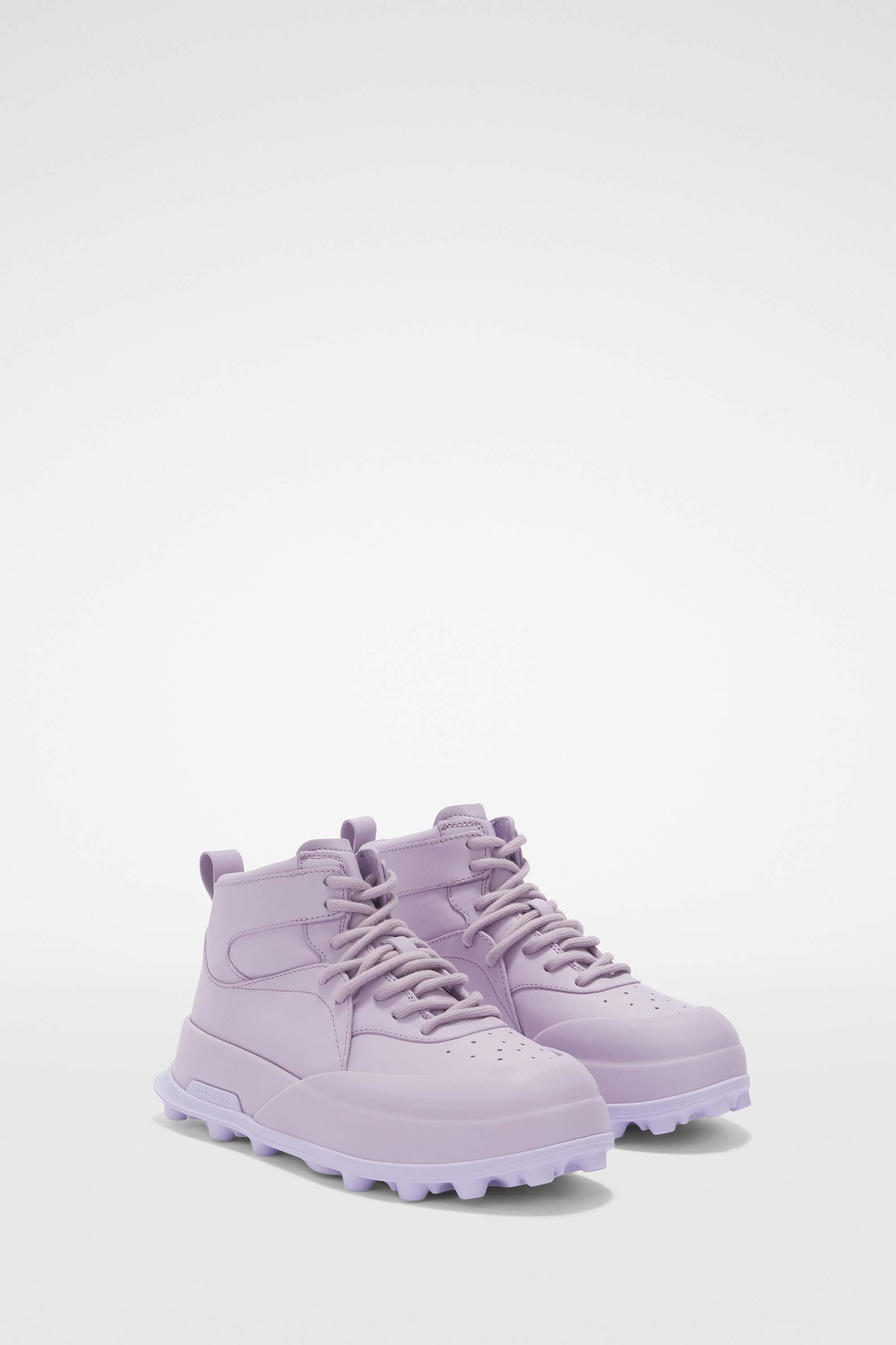 JIL SANDER WOMEN'S LIGHT PURPLE PLATFORM BOOTS