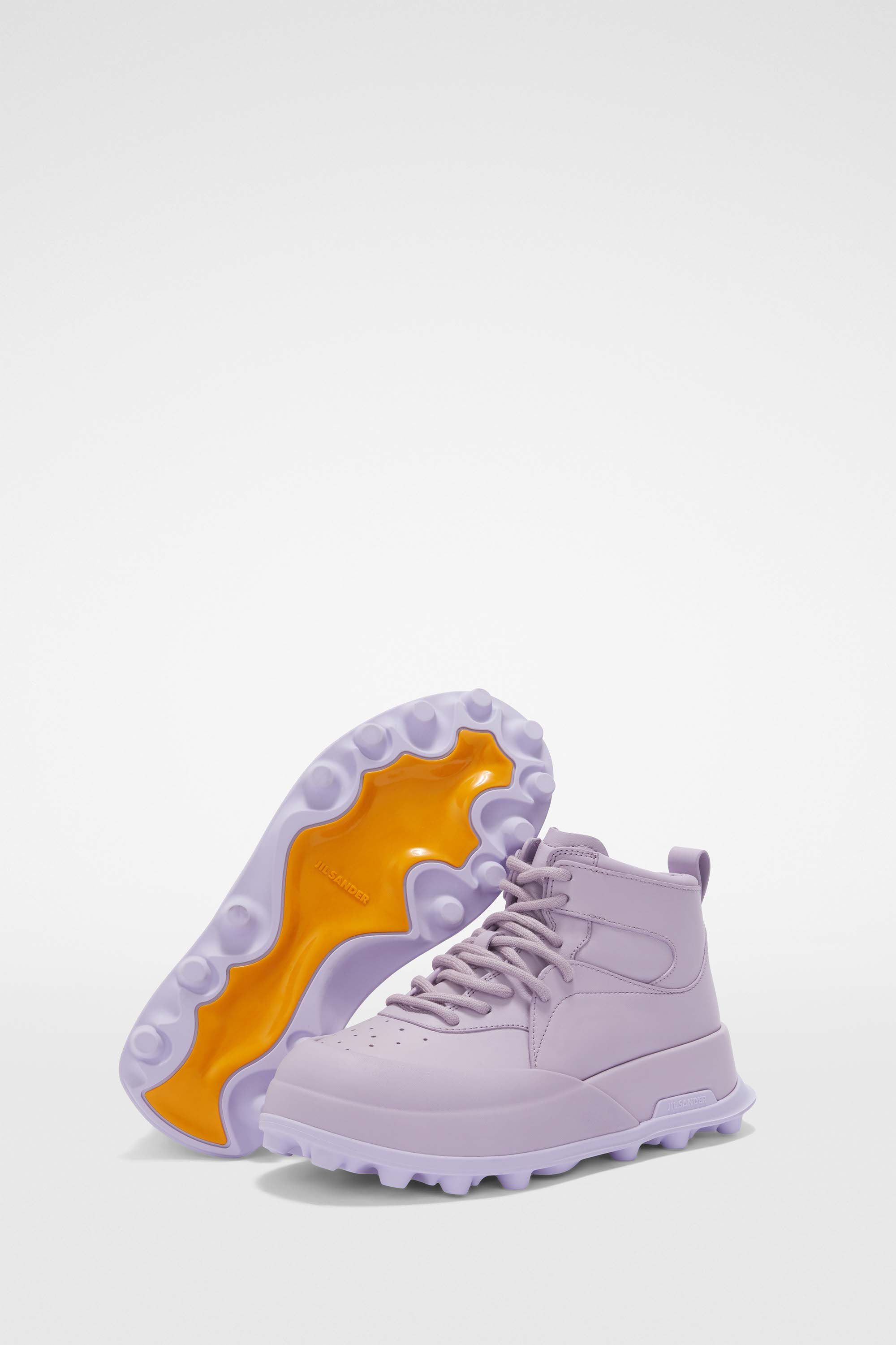 JIL SANDER WOMEN'S LIGHT PURPLE PLATFORM BOOTS