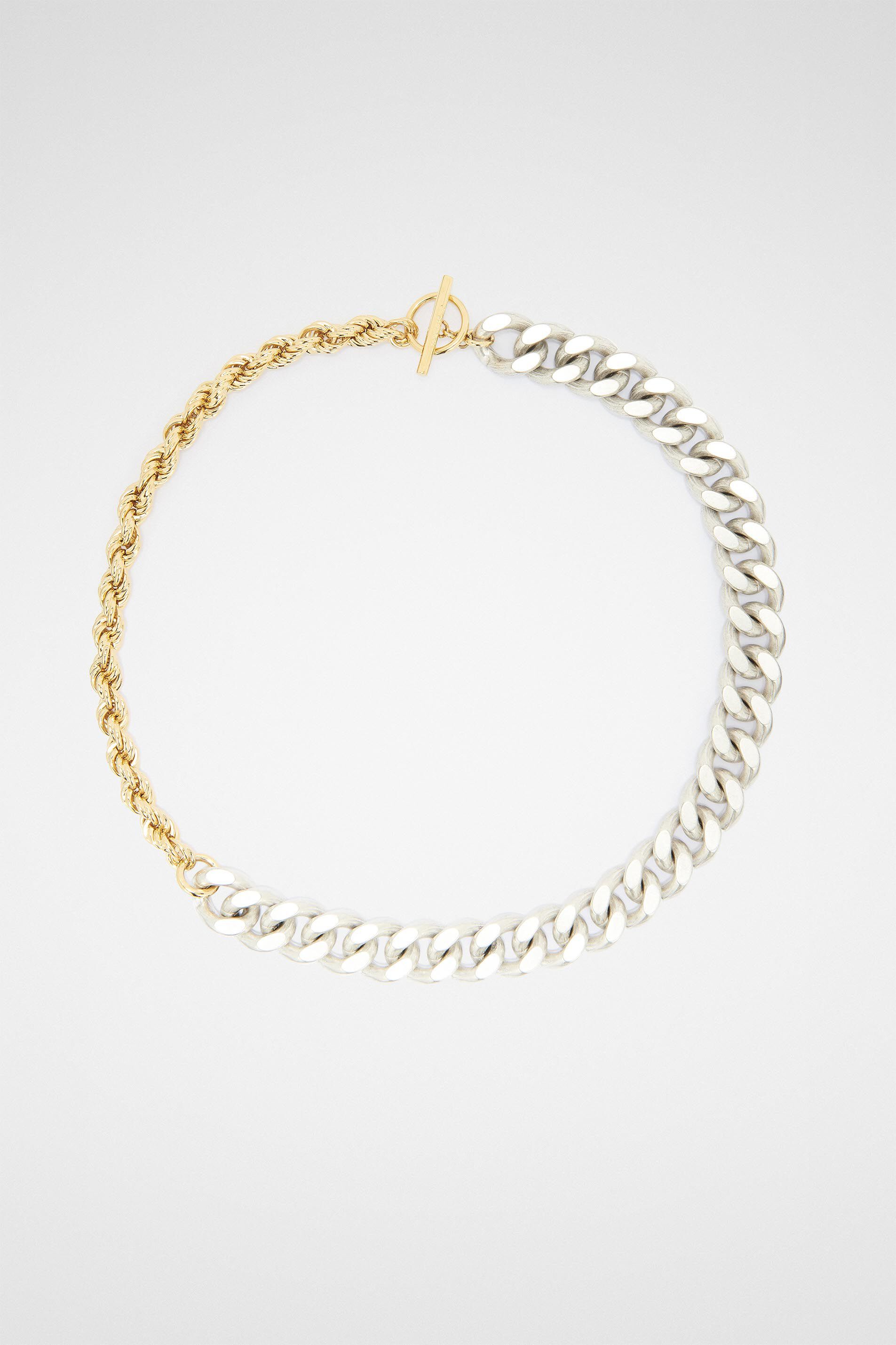 JIL SANDER MEN'S SILVER AND GOLD CHAIN NECKLACE