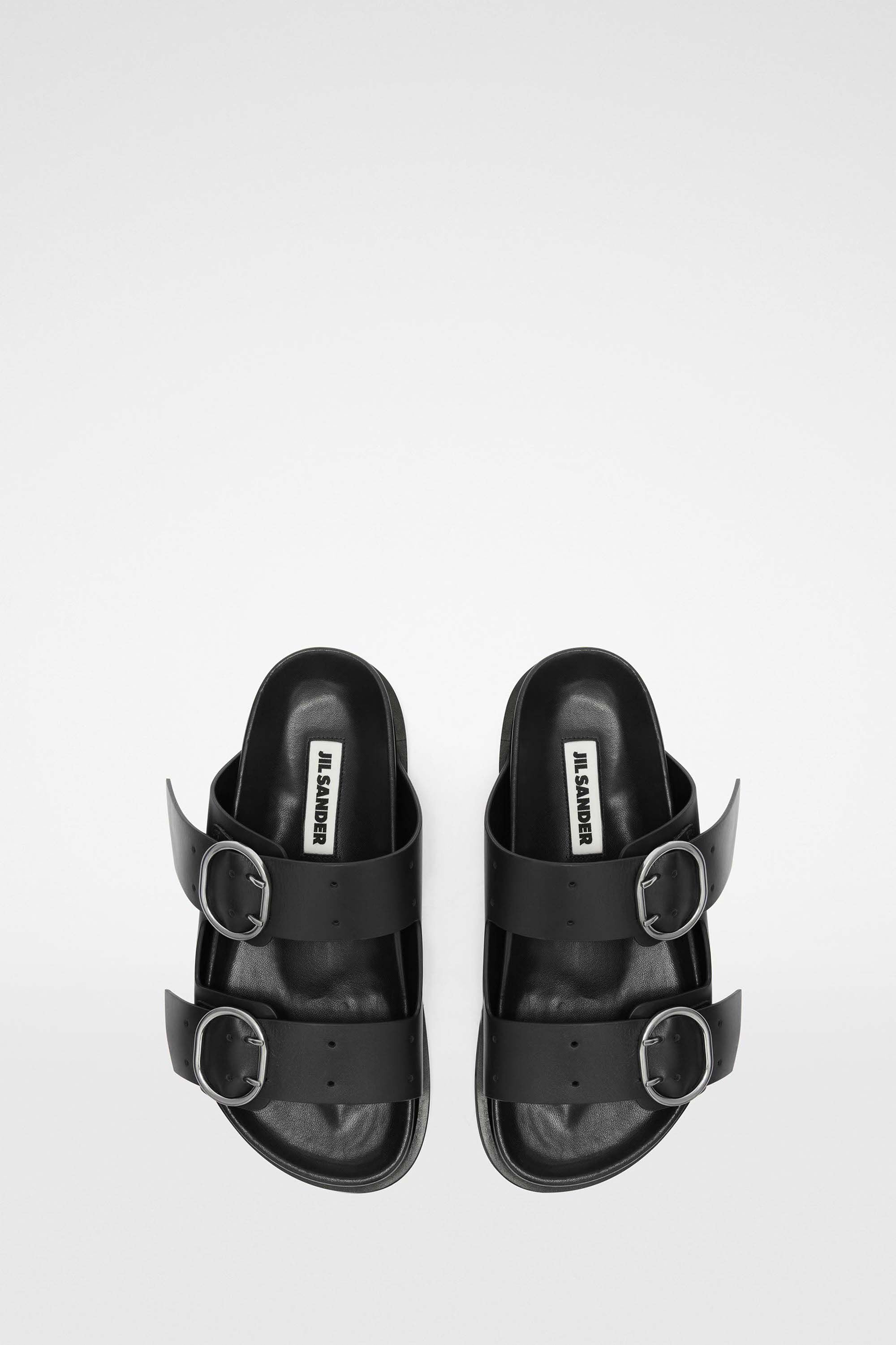 JIL SANDER WOMEN'S BLACK BUCKLE STRAP SANDALS