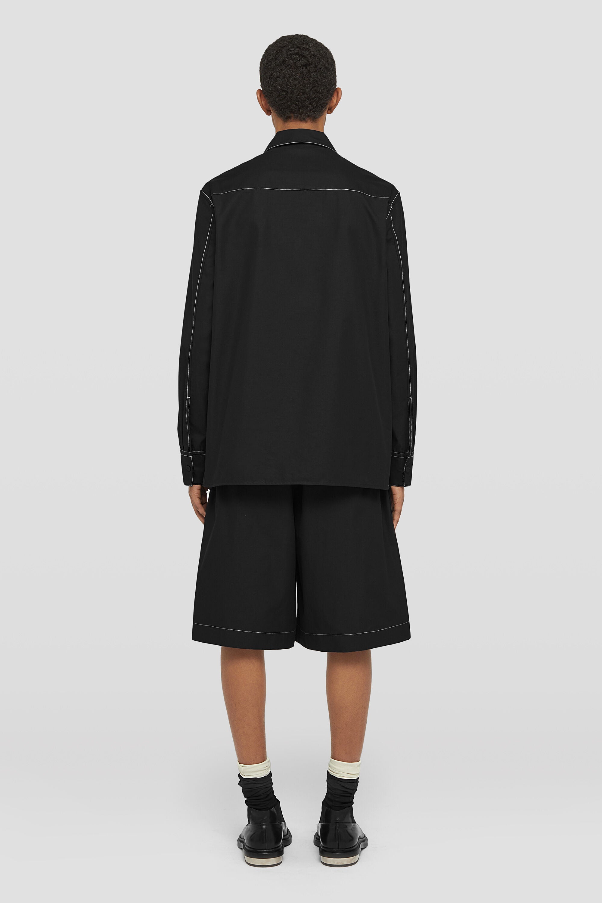 JIL SANDER MEN'S BLACK CARGO SHORTS