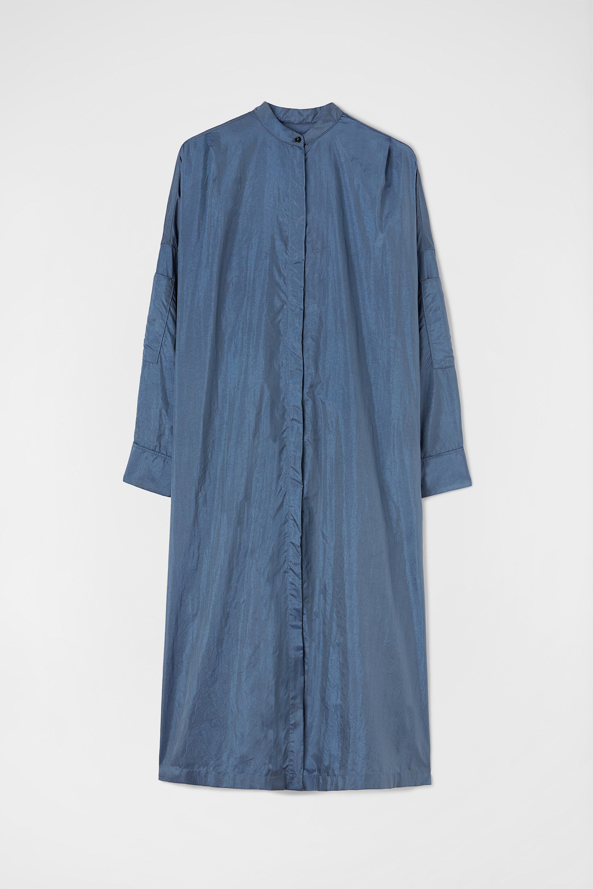 JIL SANDER WOMEN'S OCEAN BLUE LONG SHIRT DRESS