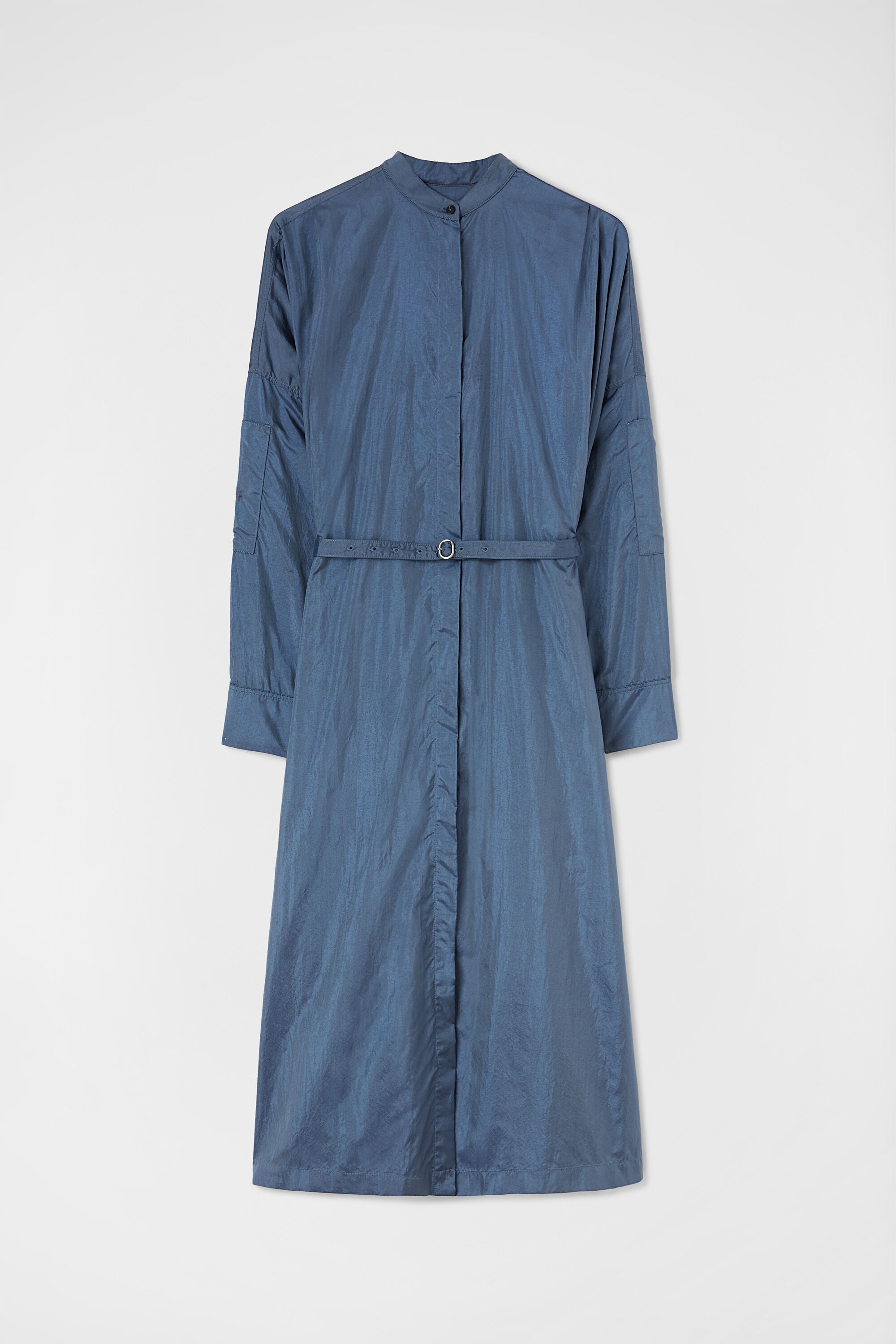 JIL SANDER WOMEN'S OCEAN BLUE LONG SHIRT DRESS