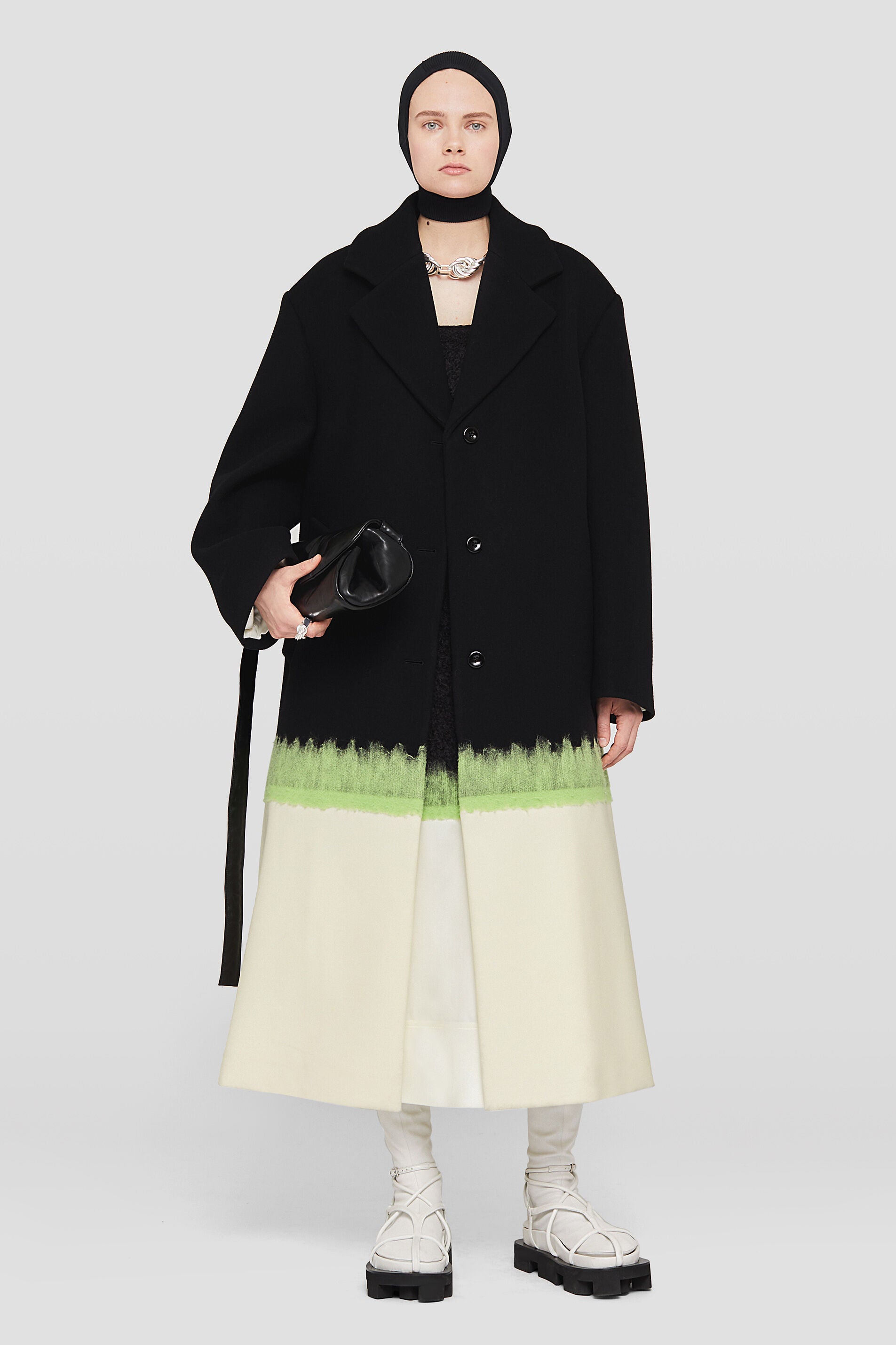 JIL SANDER WOMEN'S BLACK COLORBLOCK SLEEVELESS DRESS