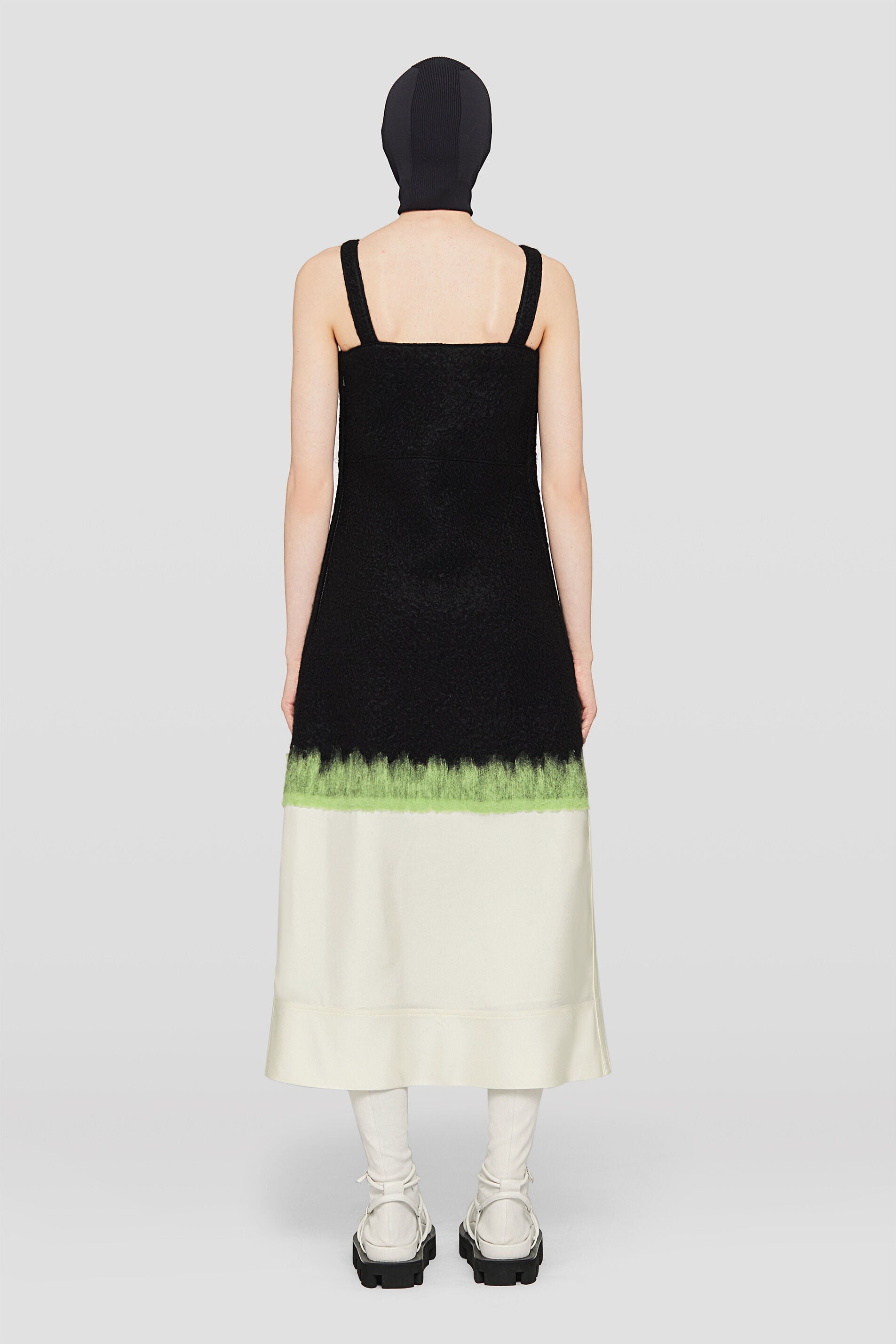 JIL SANDER WOMEN'S BLACK COLORBLOCK SLEEVELESS DRESS